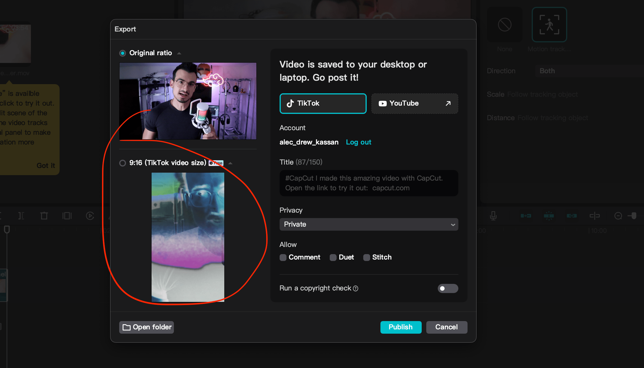 Can I export the TikTok video size version? r/CapCut