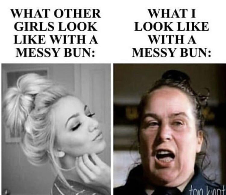 Don’t put your hair up, you might look like Mrs Trunchbull r