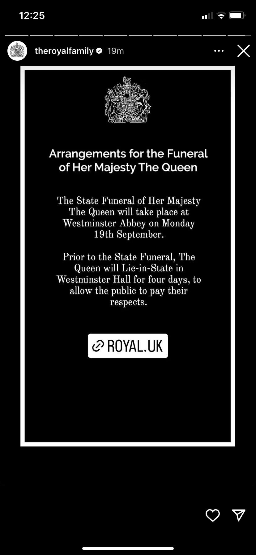 Funeral announcement! r/royalfamily