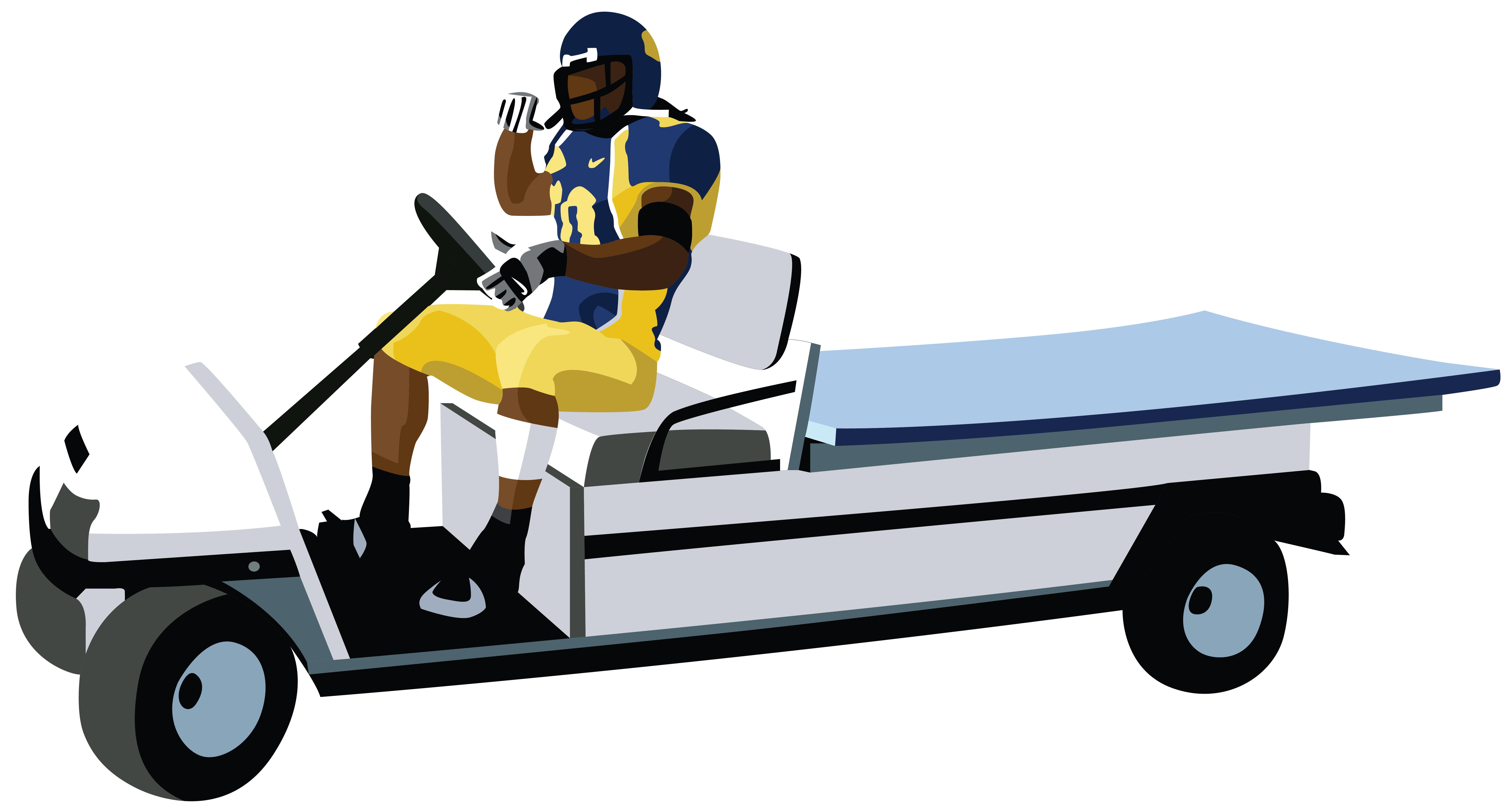 Made some Marshawn Lynch art of the time he took the injury cart out for a spin r/Seahawks