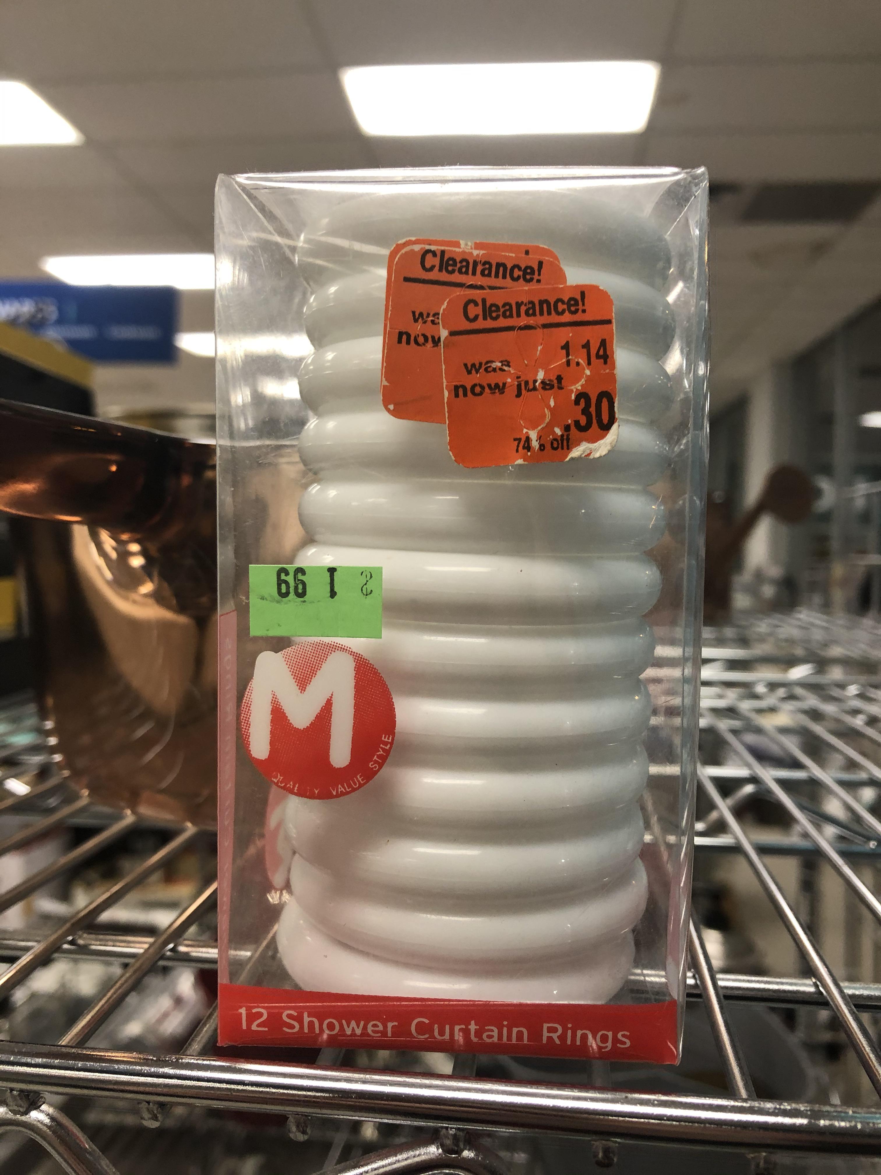 Meijer couldn’t sell these shower curtain rings for 30¢. Goodwill is