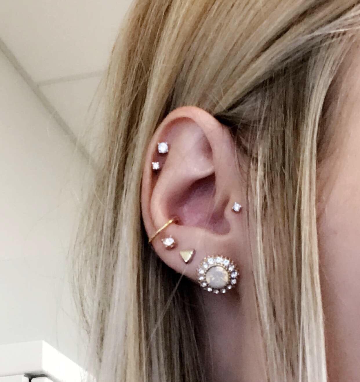 Left ear setup COMPLETE!!! r/piercing