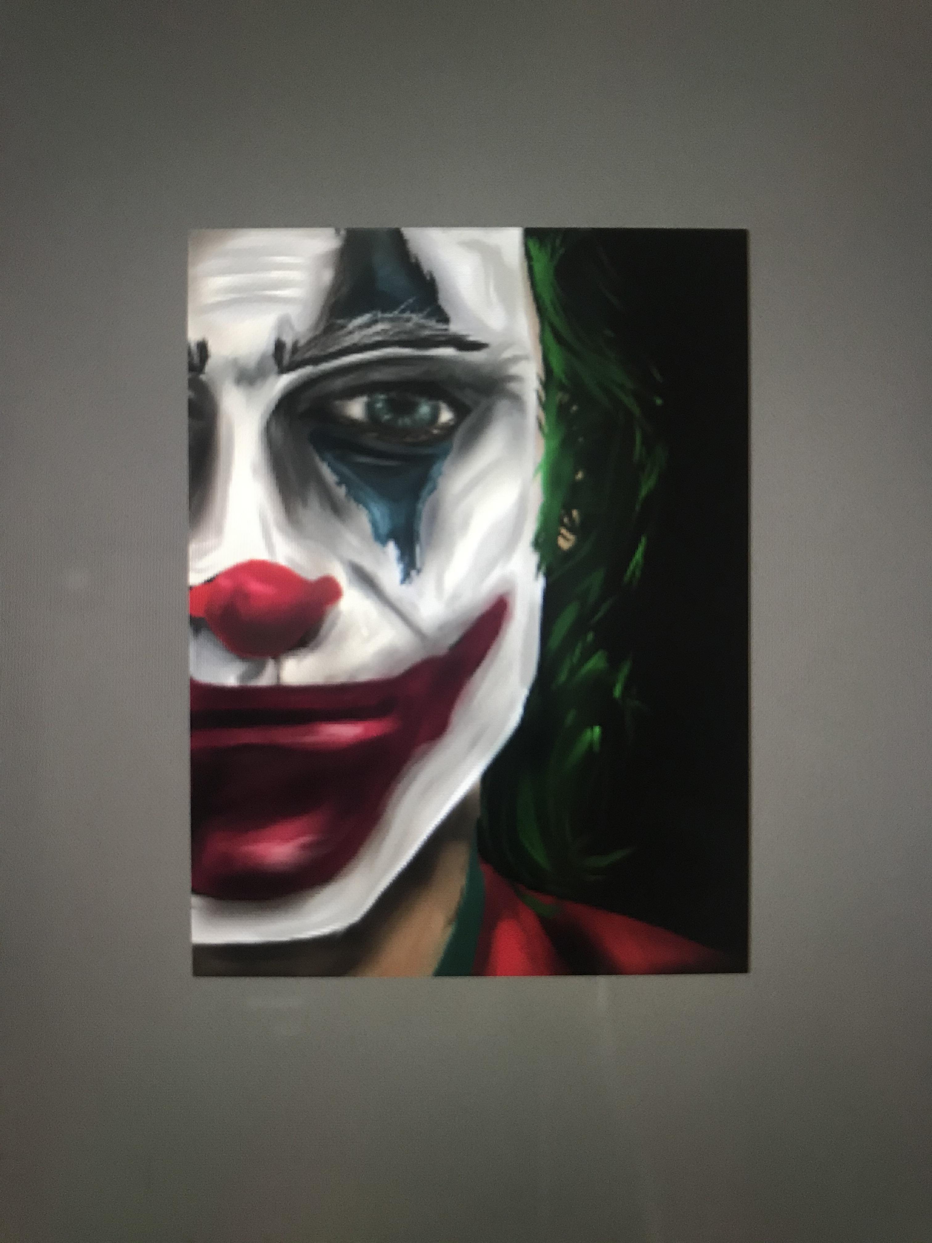 Digital drawing of joker worked hard on it and is my first realistic