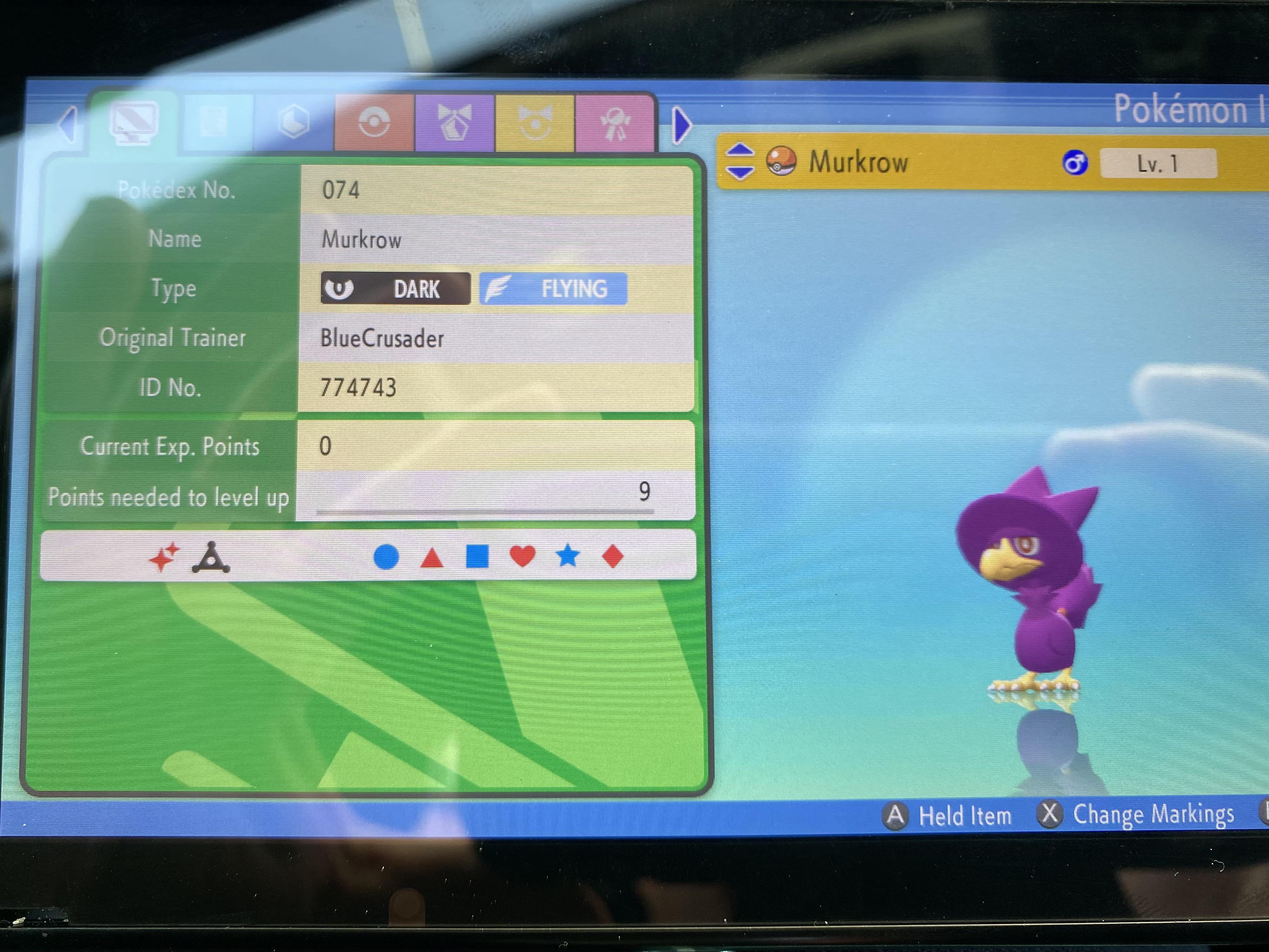 [Gen8] First shiny in BDSP is Shiny Murkrow! Only took 282 eggs to