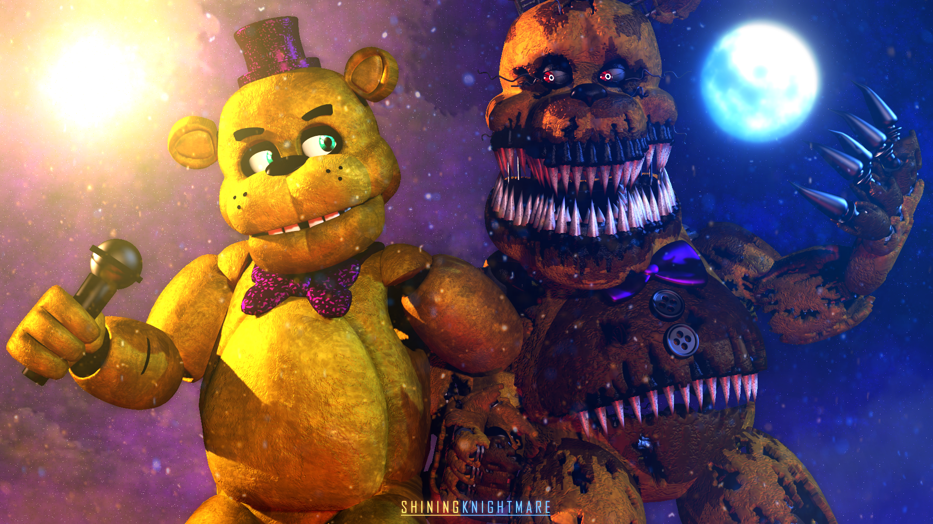 Sun and Moon, Day and Night [made in SFM by me] fivenightsatfreddys