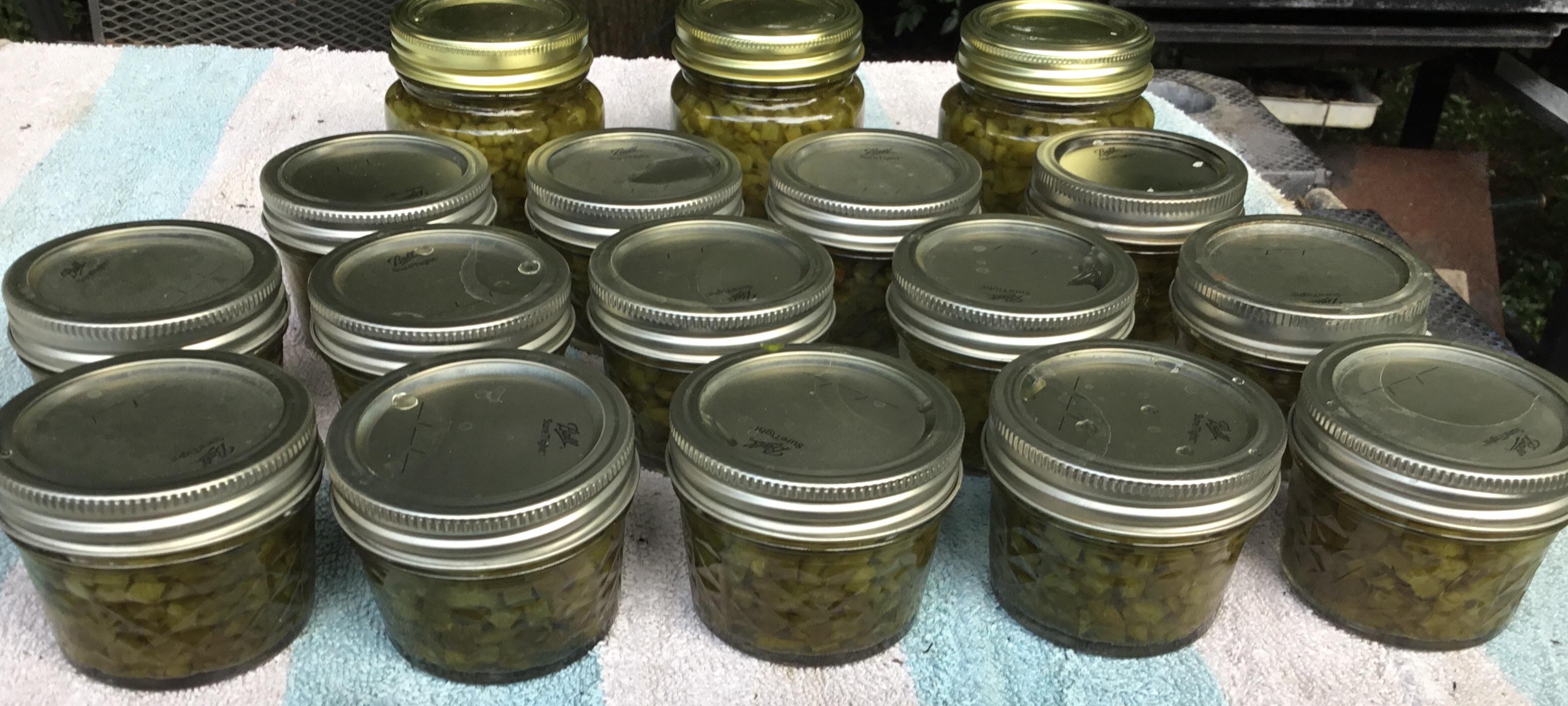 Finished canning 14 half pints and three pints of chili peppers. r/Canning