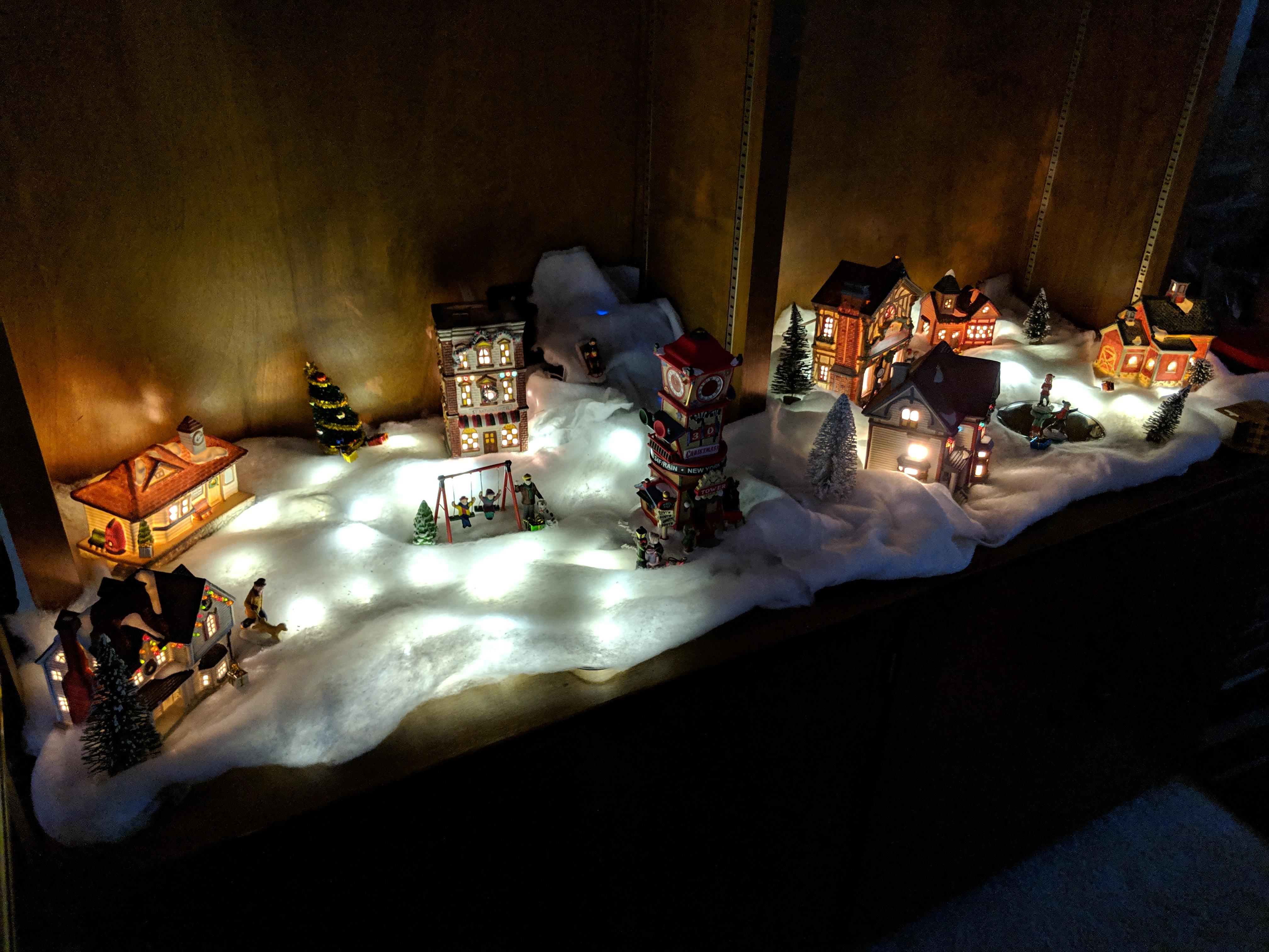 My Christmas snow village... r/christmas