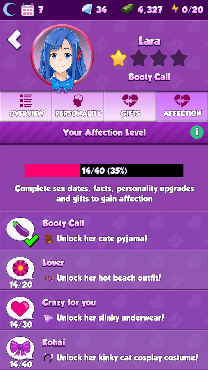 Guys, Im Block In 35% Of Lara's Affection ¡ : R/Nutakubootycalls