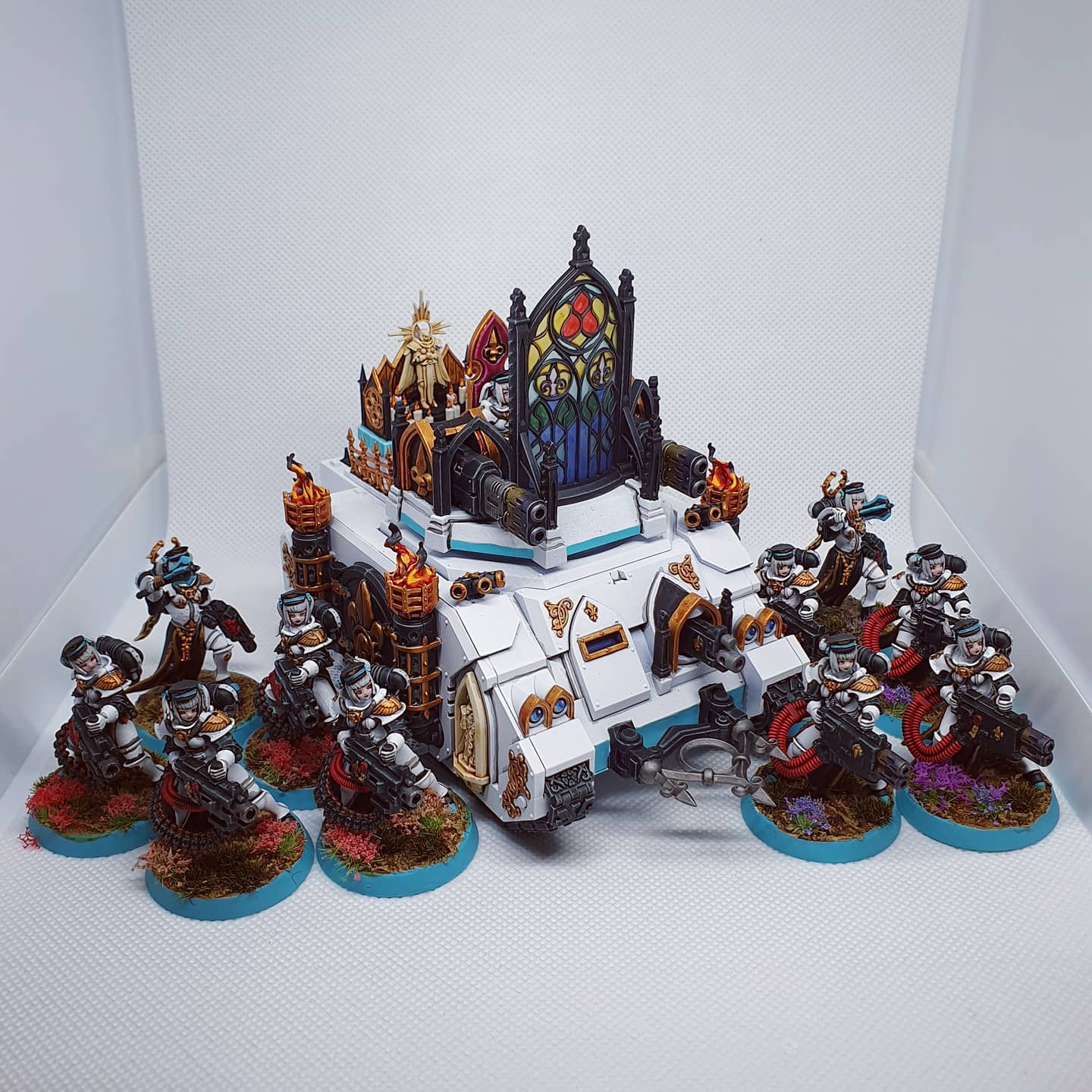 Immolator 1 and 2 retributor squads complete. Stained glass was