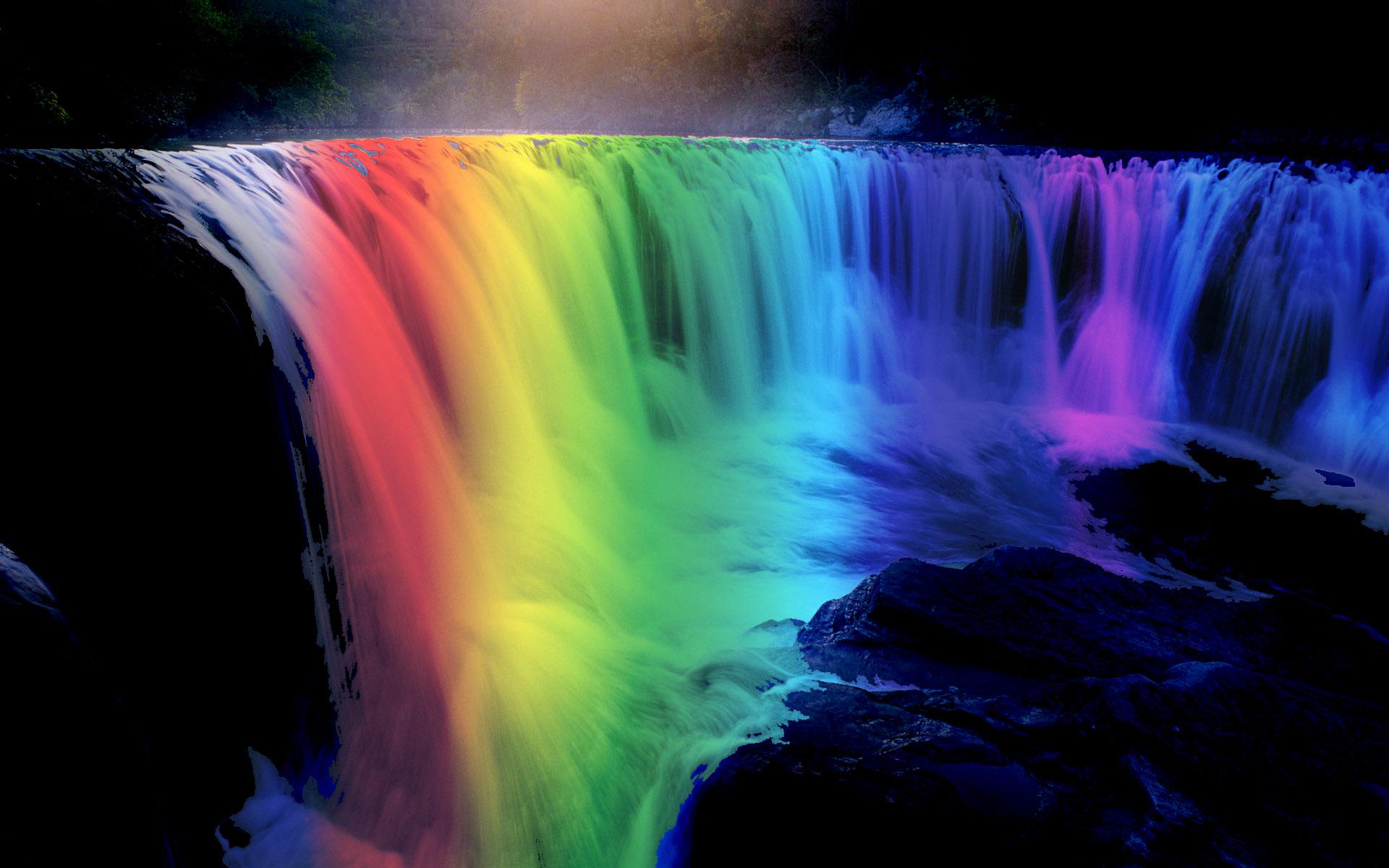 Beautiful Rainbow Waterfall [1920 x 1080] r/wallpaper