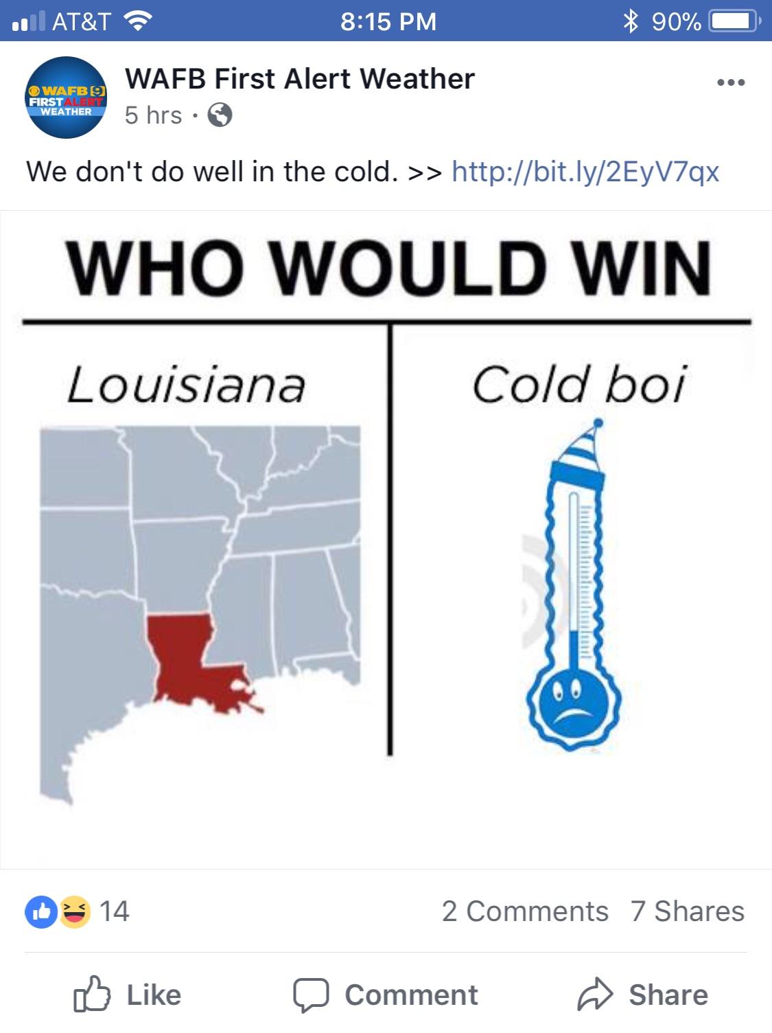 It’s snowing in Louisiana for the second time this winter... r/FellowKids