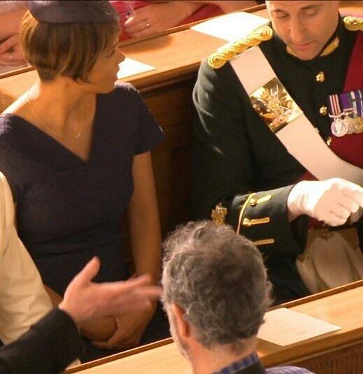 Here’s an interesting find a photo of Merlin at Eggsy’s wedding from