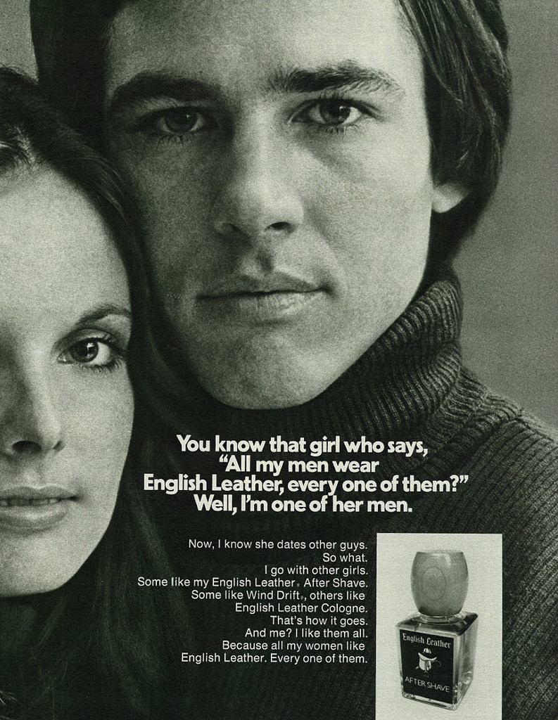 All my men wear English Leather. Cologne ad 1972. r/vintageads