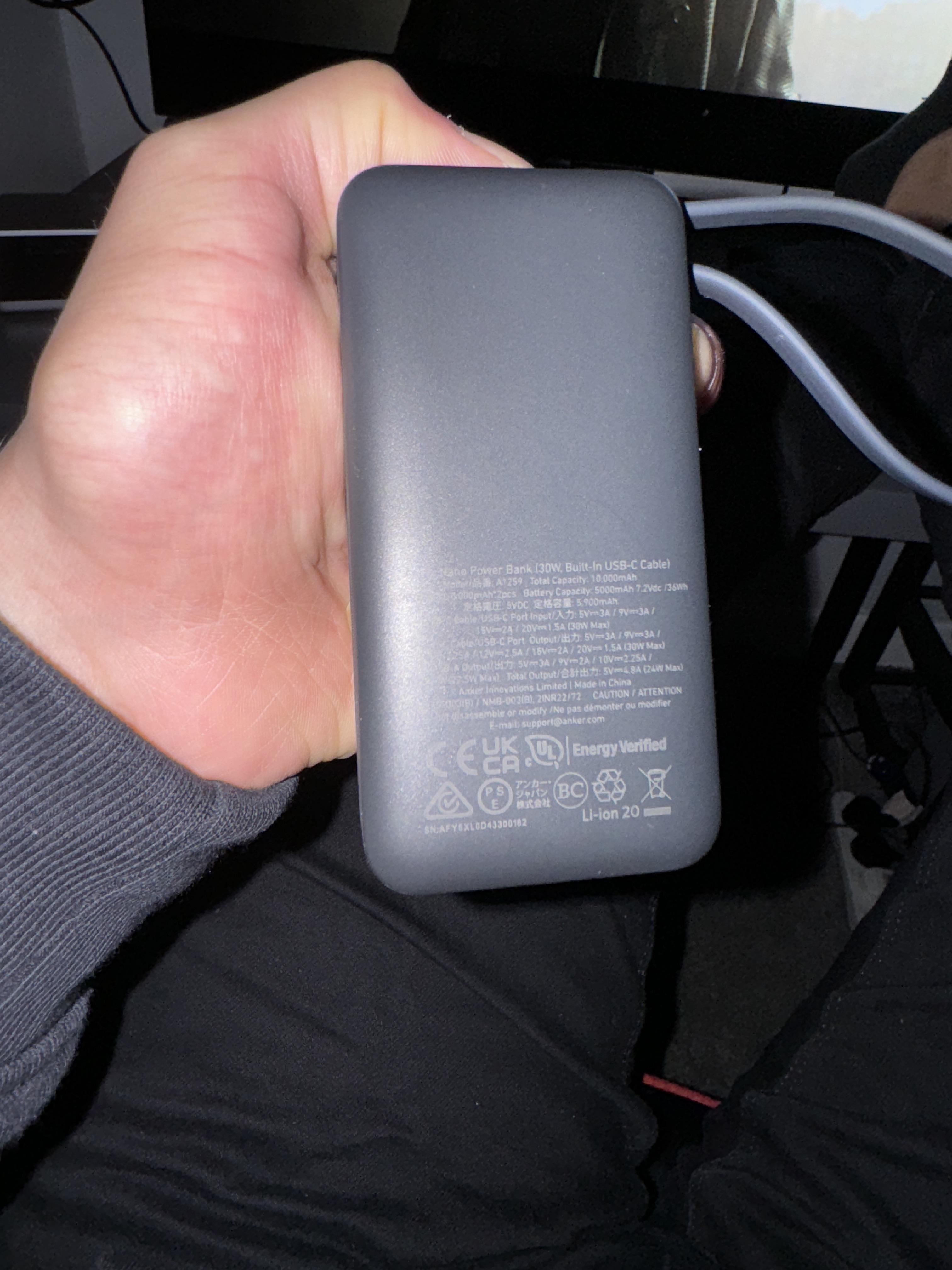 Can I charge this Anker nano power bank with a 67 watt MacBook Pro