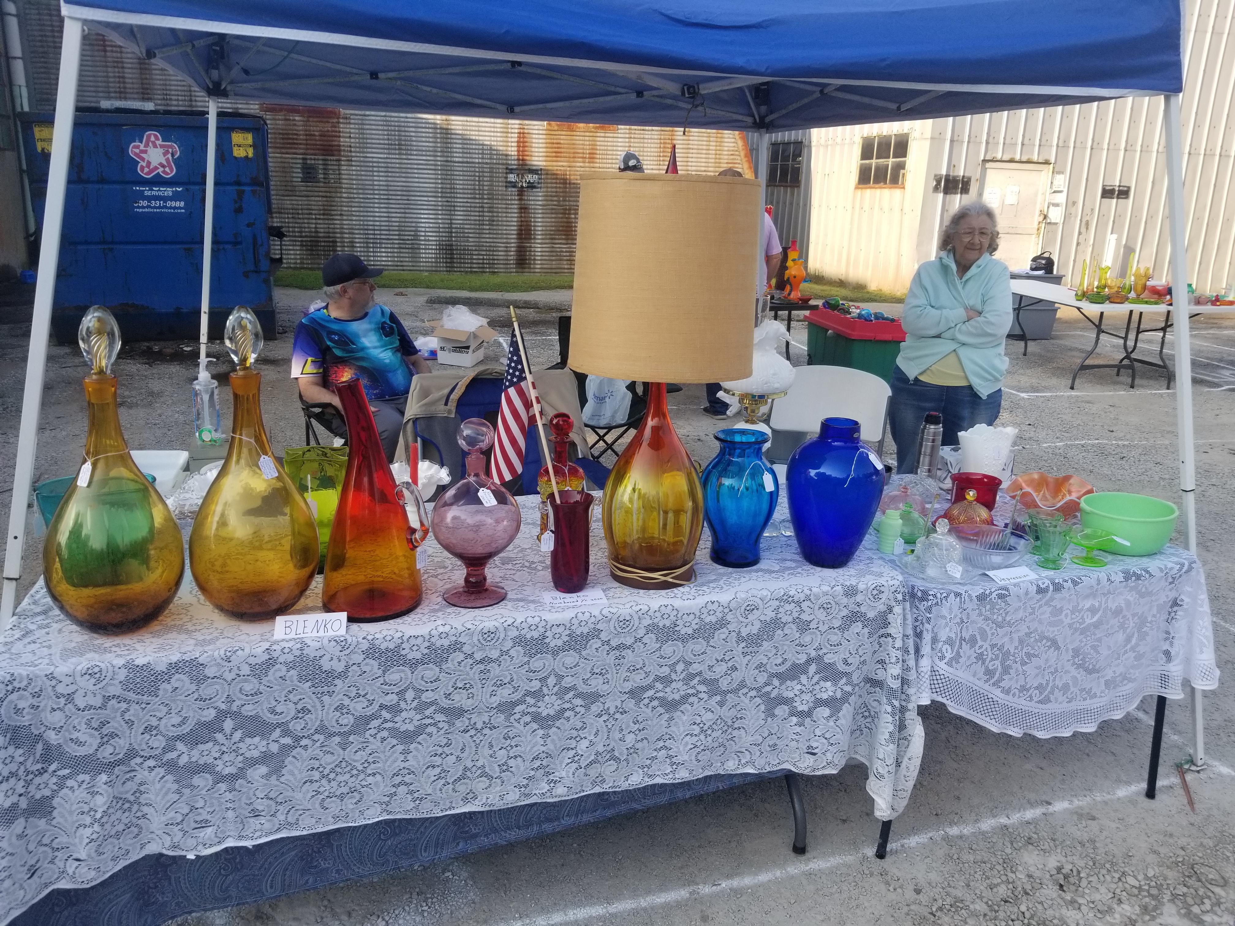 Our table today only at the American Glass sale at Blenko in Milton, WV