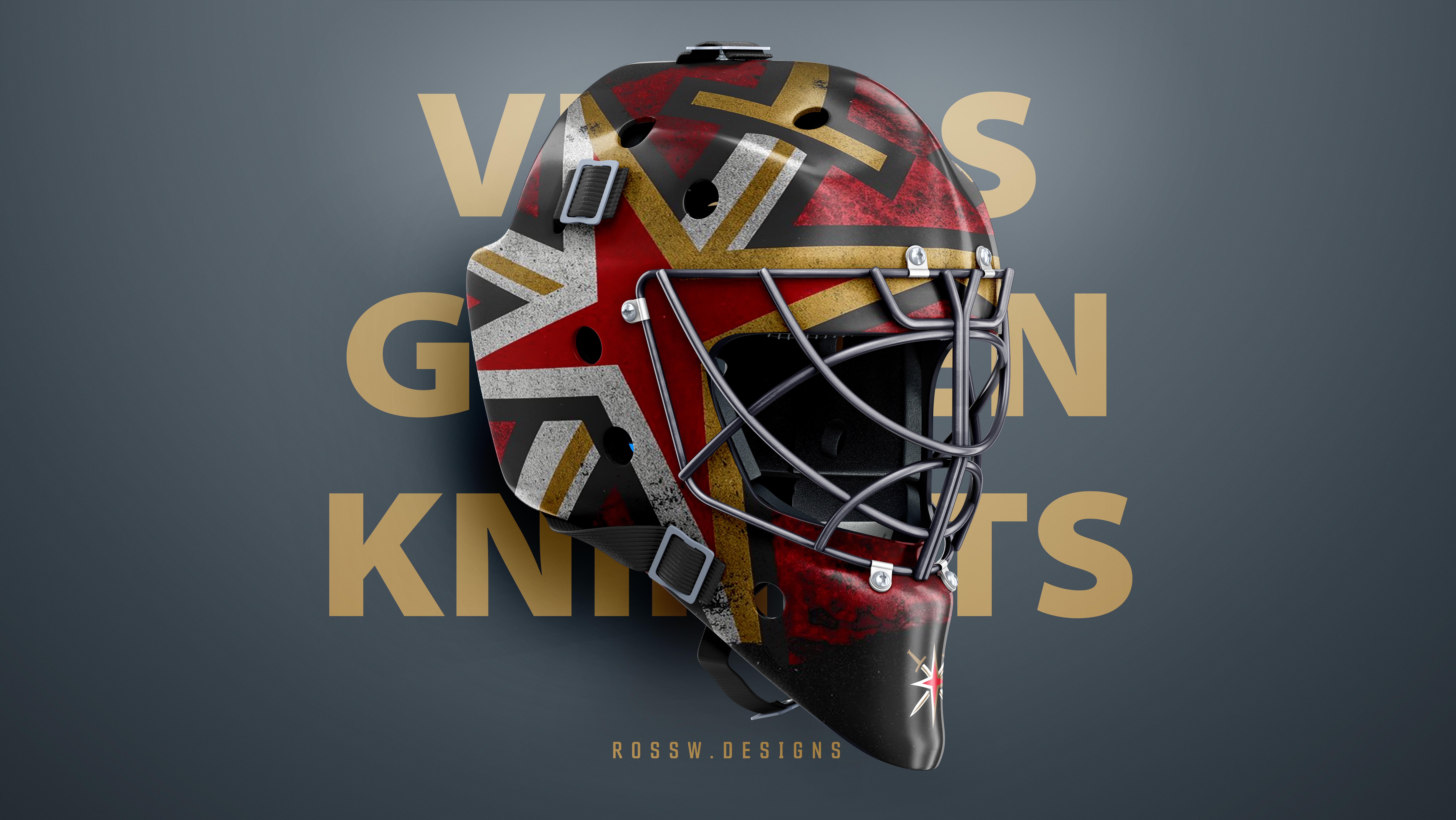 Golden knights goalie helmet concept design r/nhl