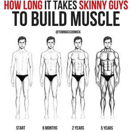 How long it to take skinny guy to build muscles r/workouts