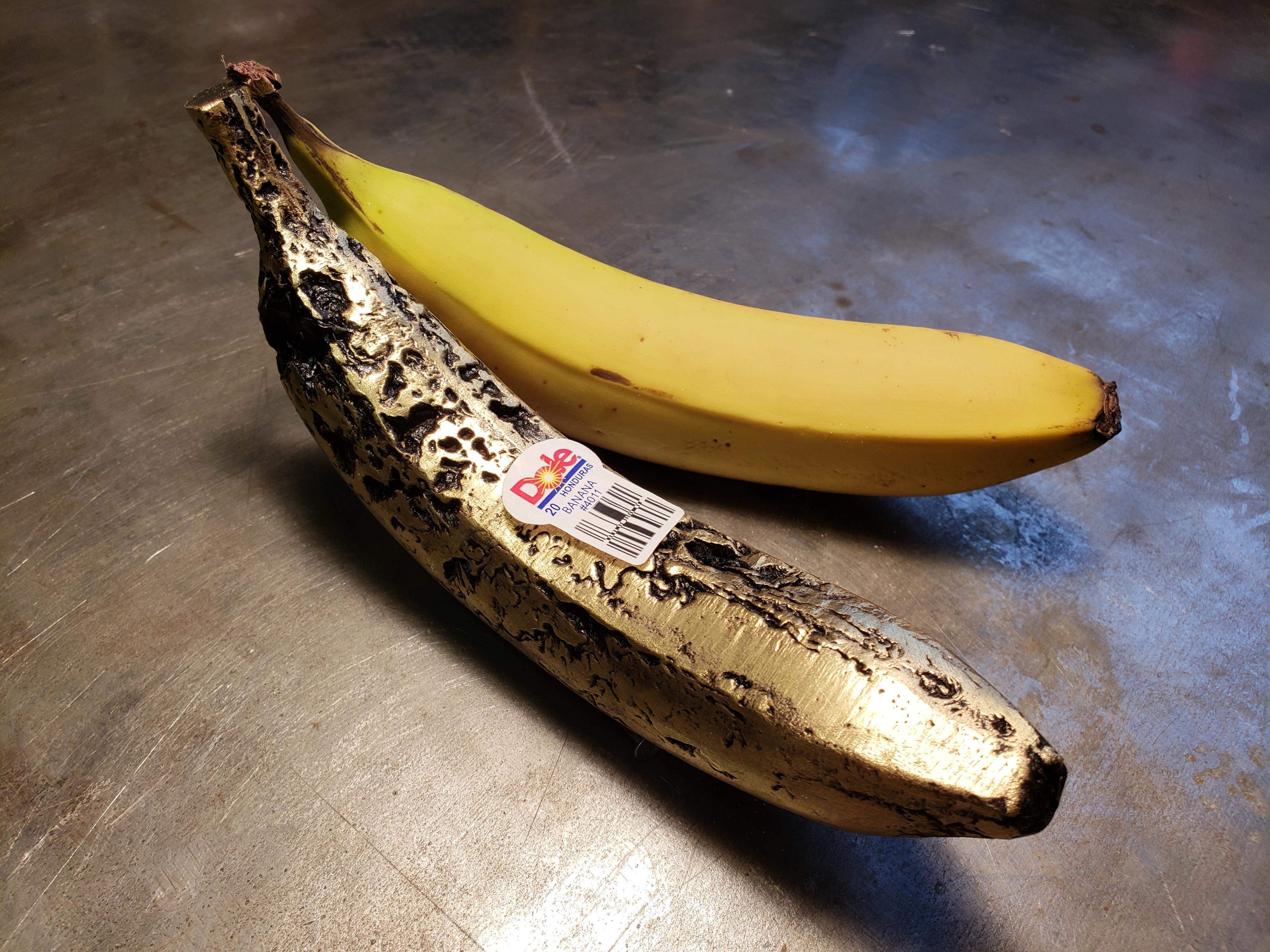 My cast brass banana (with banana for scale) video in comments r/metalworking