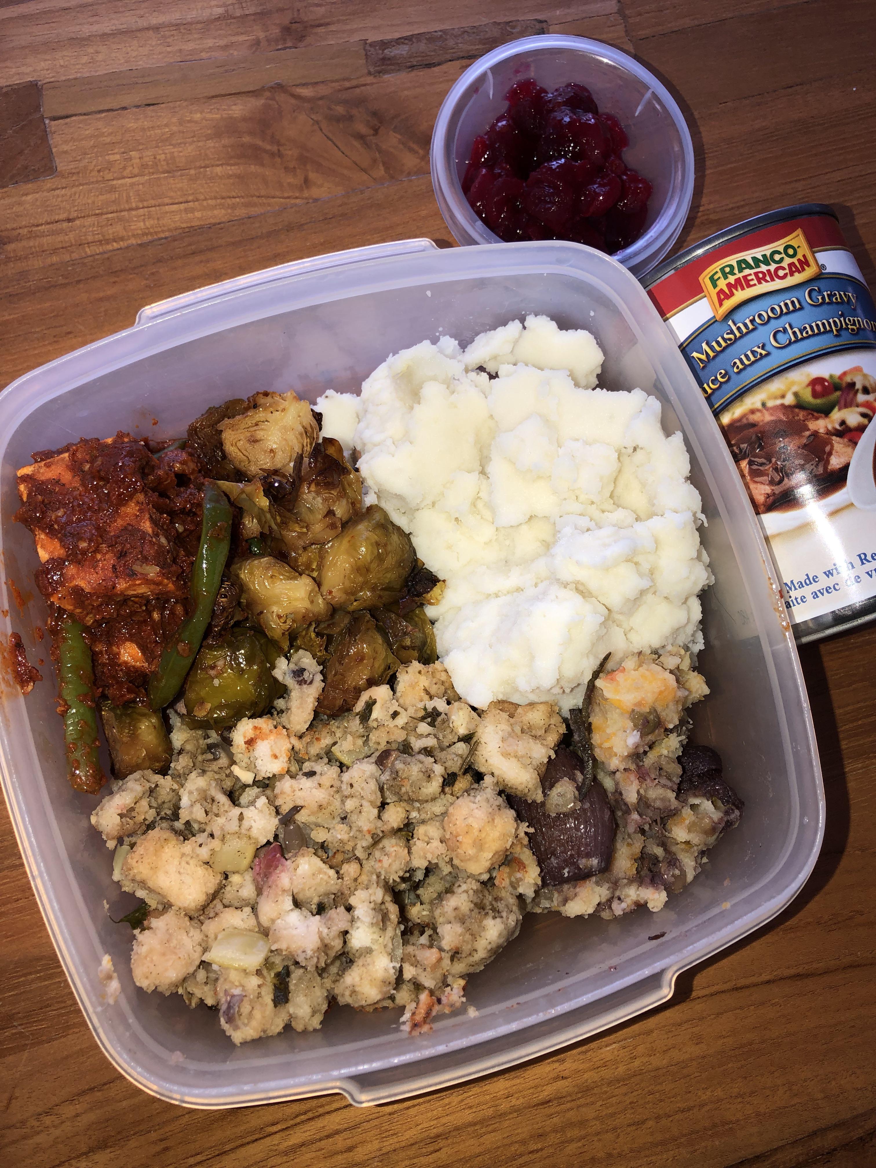 to take a photo of our all vegan Christmas dinner spread (thanks