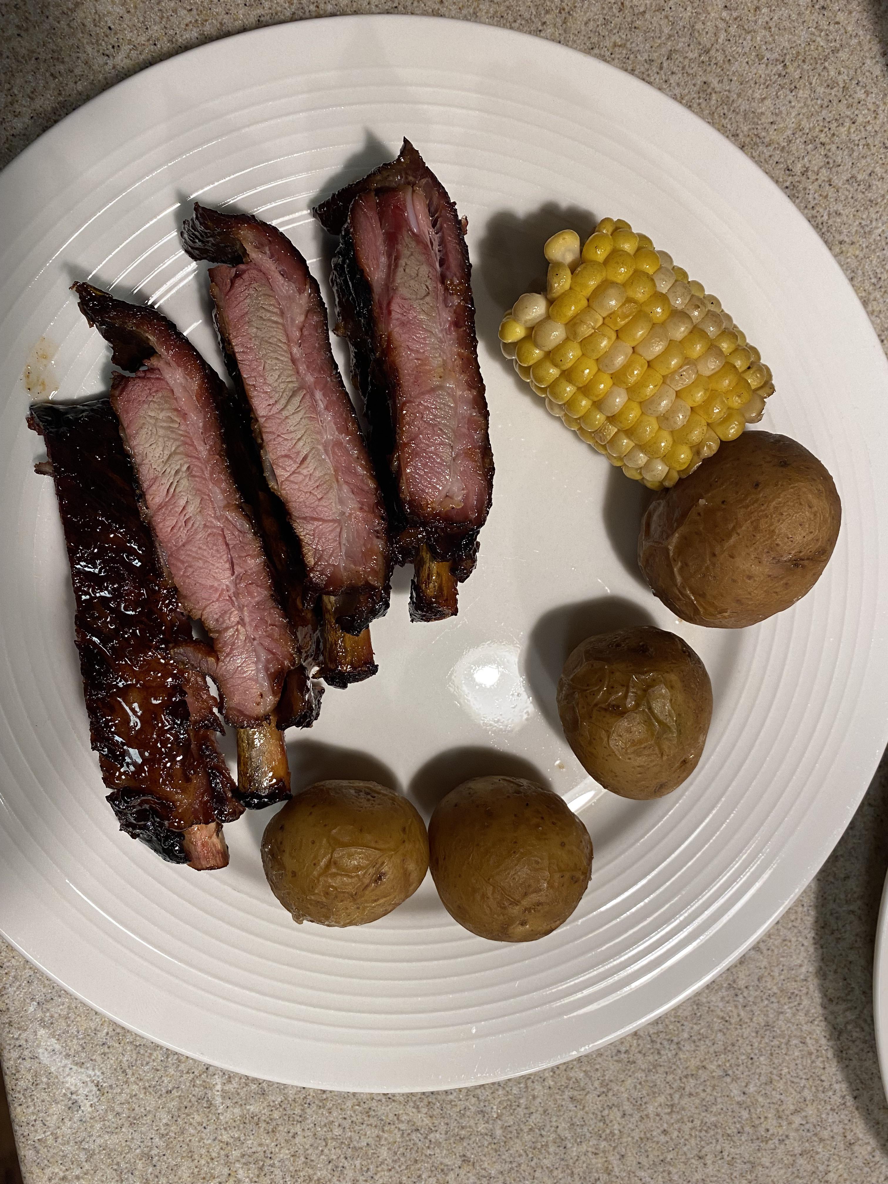 Galbi marinated St Louis ribs smoked with cherry and hickory wood r/AmateurFoodPorn