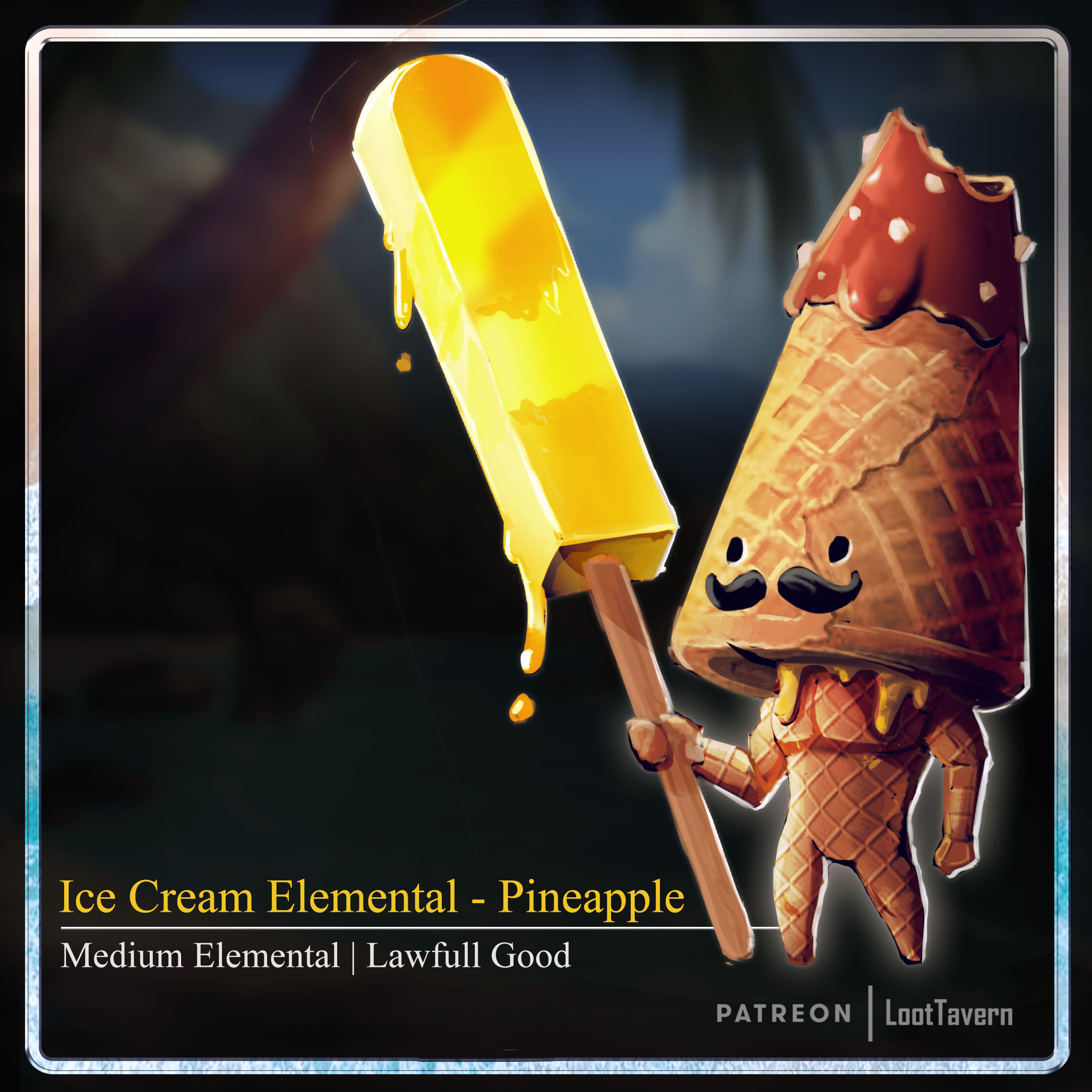 [Art][OC] New Homebrew. An elemental summon for my Gary the ice cream