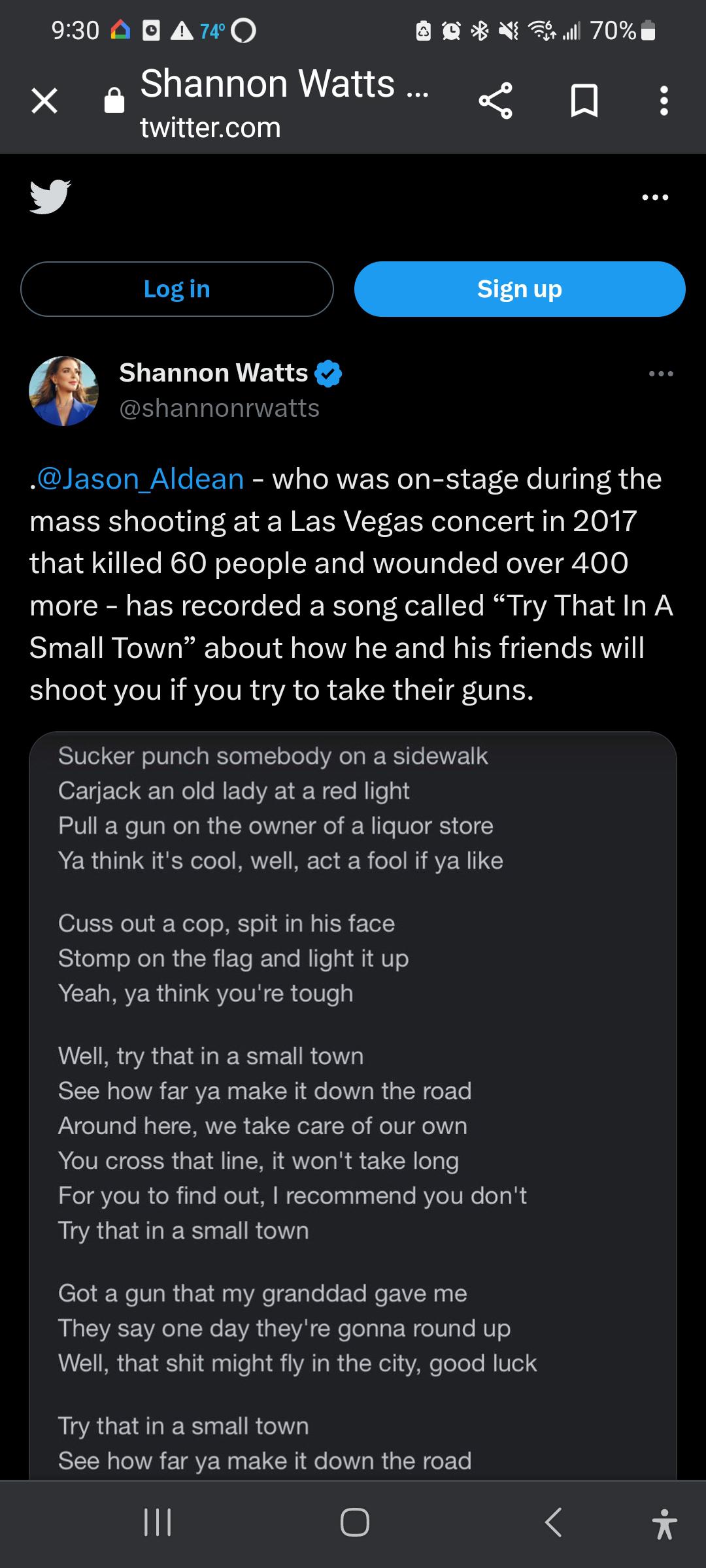 Jason Aldean Try That In A Small Town Lyrics Deutsch