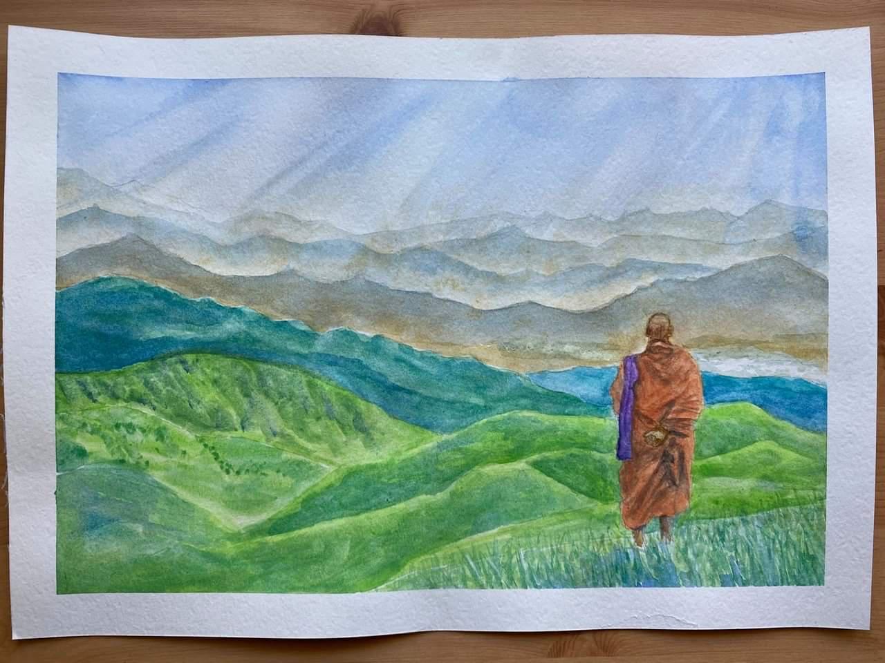 Zen, watercolor, 2020, me r/Watercolor