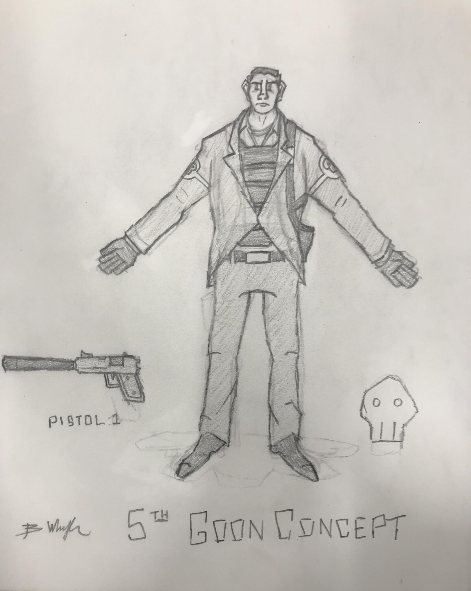 A revised mafia goon for an action stealth game. r/conceptart