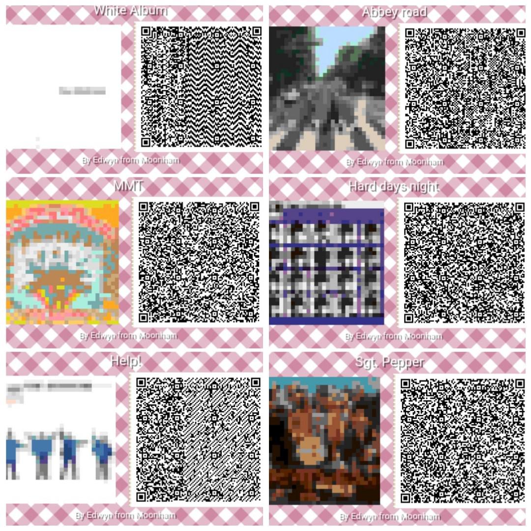 Animal crossing Beatles album cover qr codes so you don't have to
