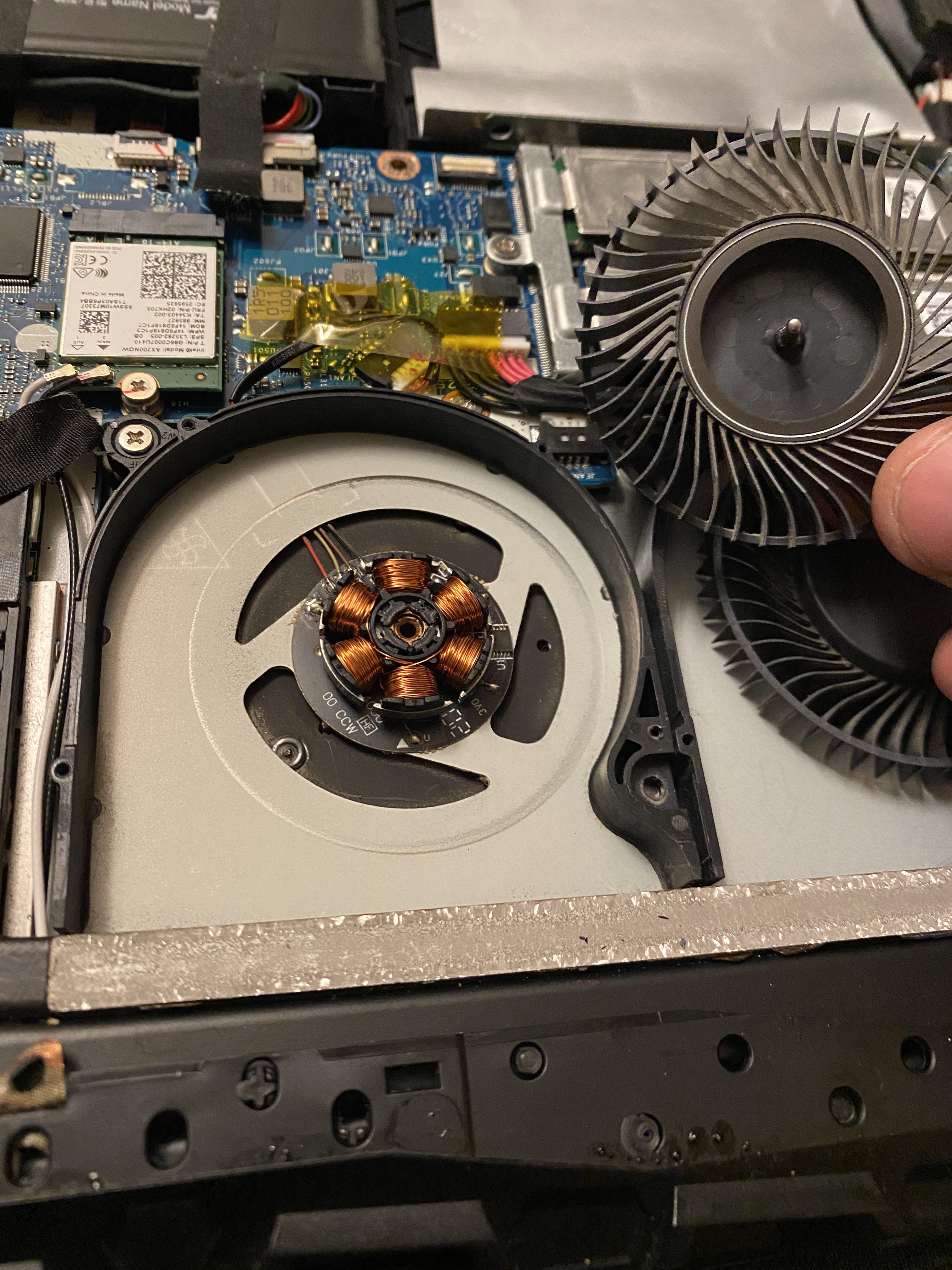 Laptop CPU fan was making excessive noise, found it was scraping