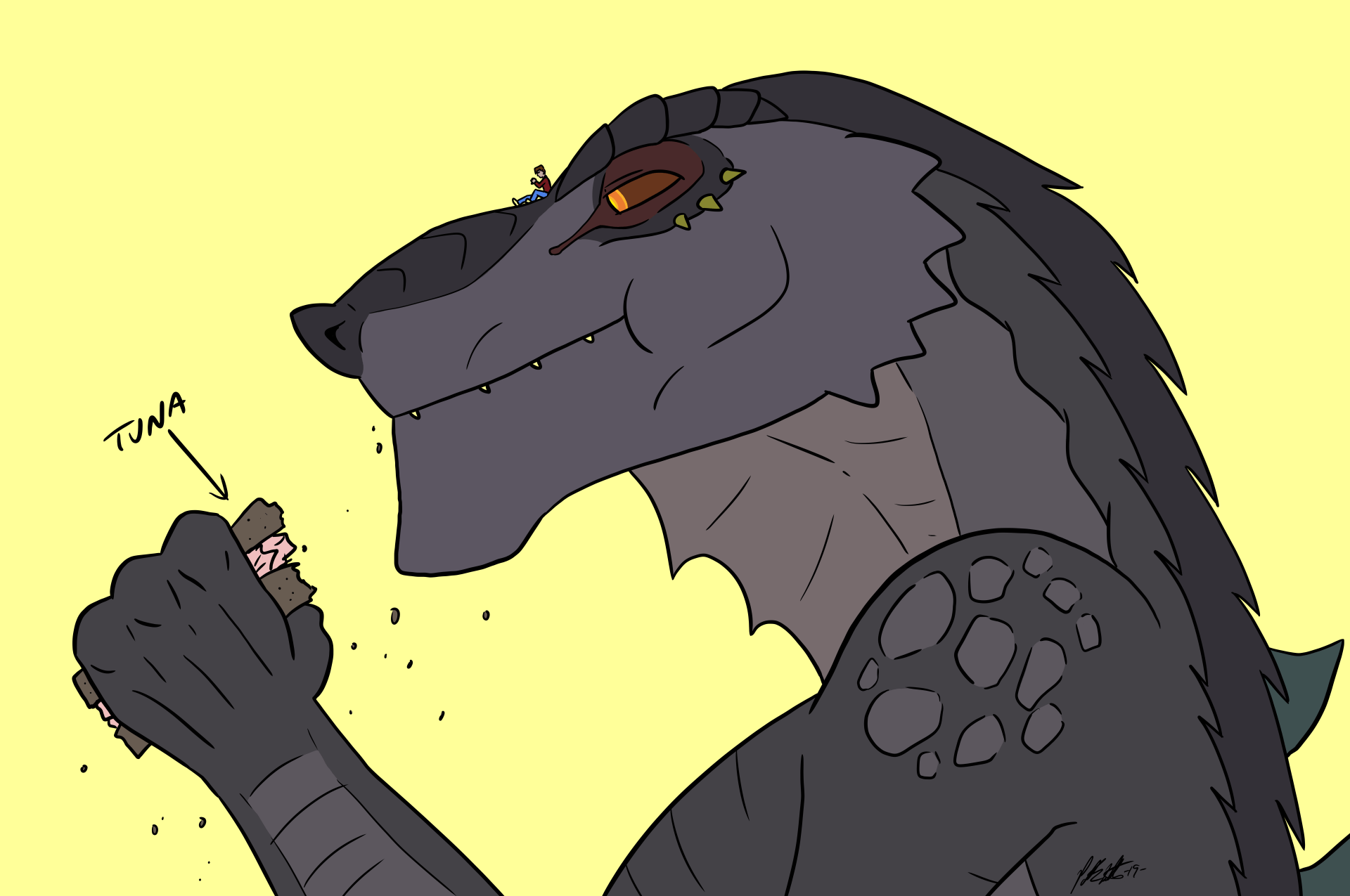 That's a Lot of Fish! I felt like drawing Zilla Jr. with his real dad