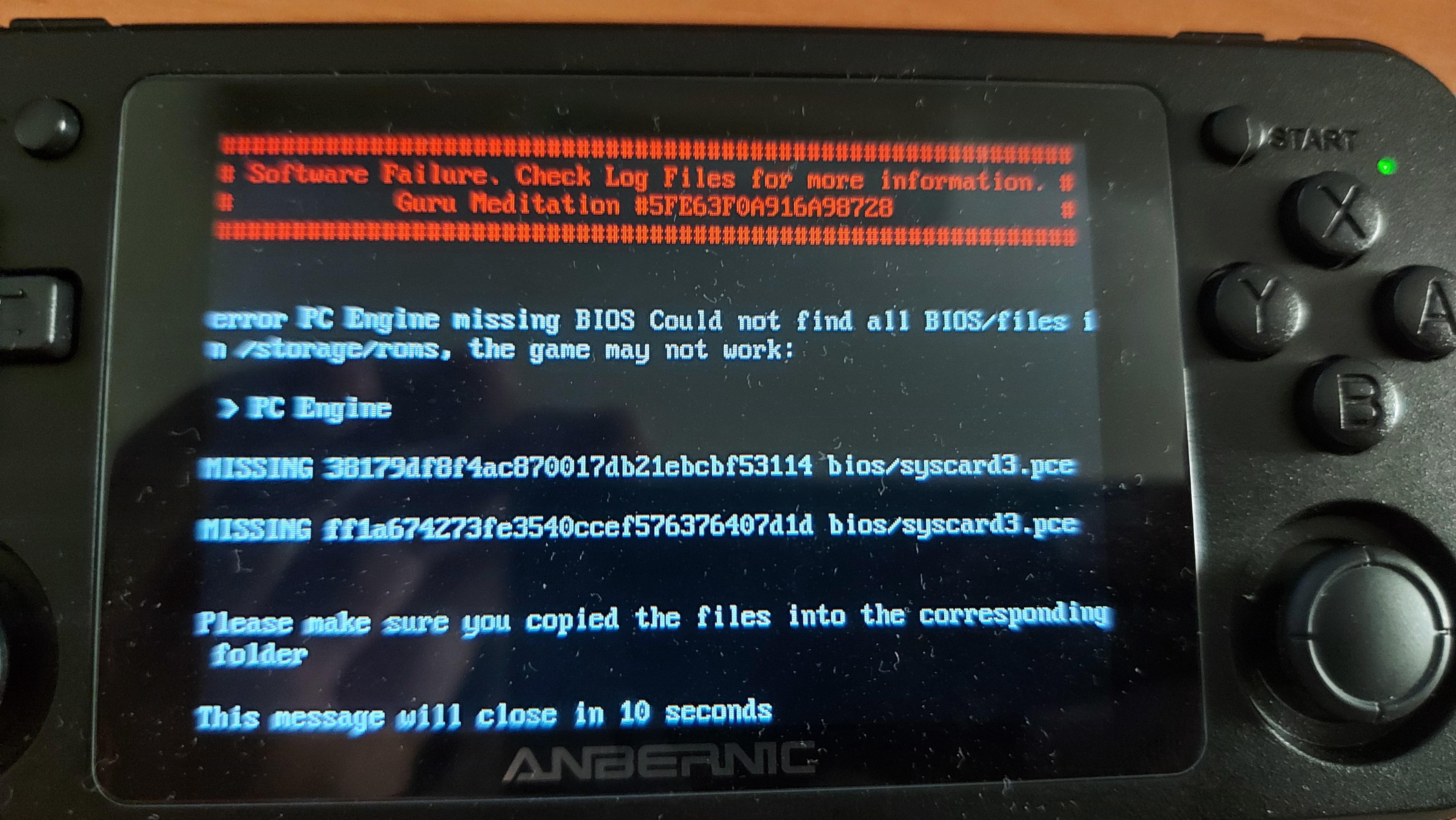 Error with PC Engine CD Bios - I can locate the file in my bios files