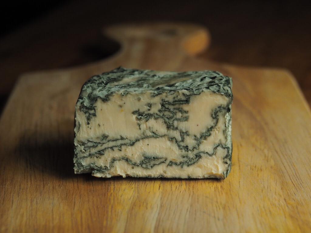 This is a vegan blue cheese made by an artisanal vegan cheese maker in
