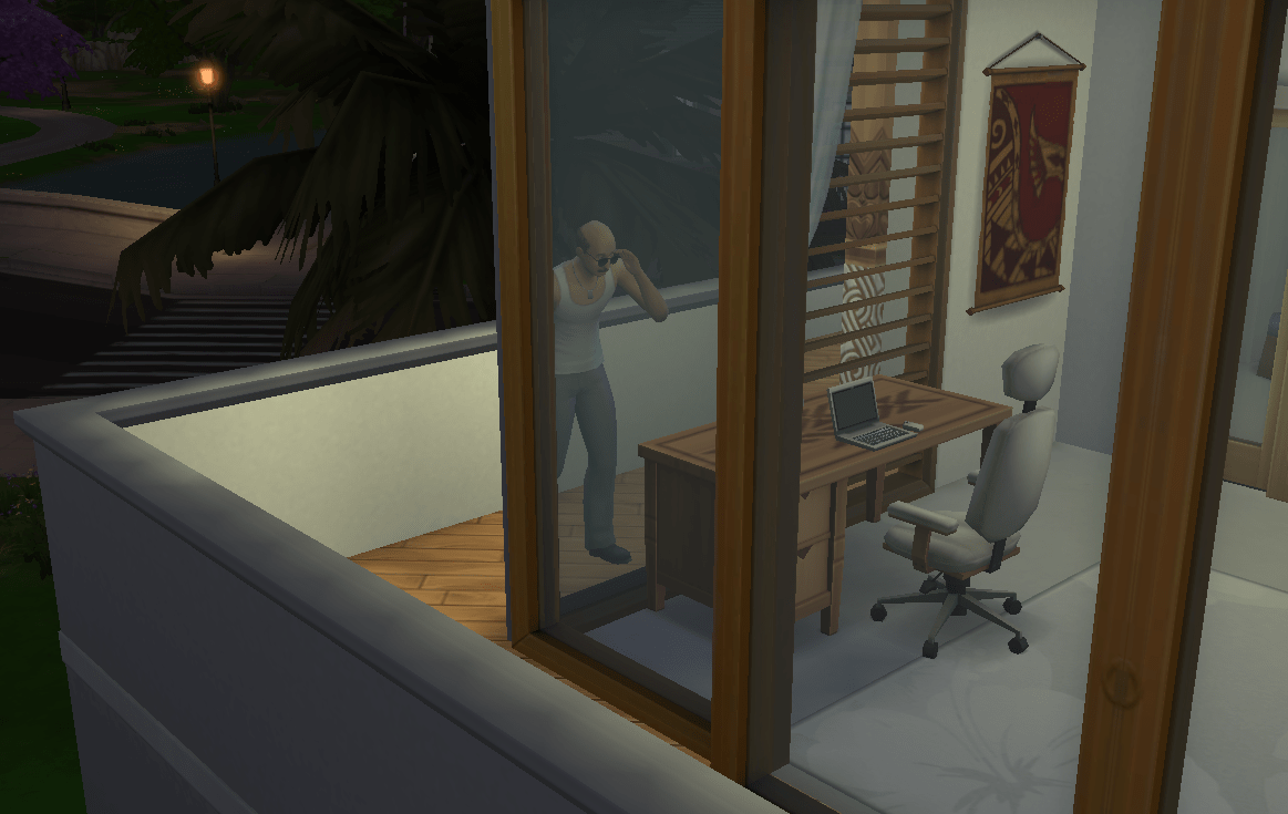 Ok this guy is so annoying! he is so weird! and he wont leave my sims