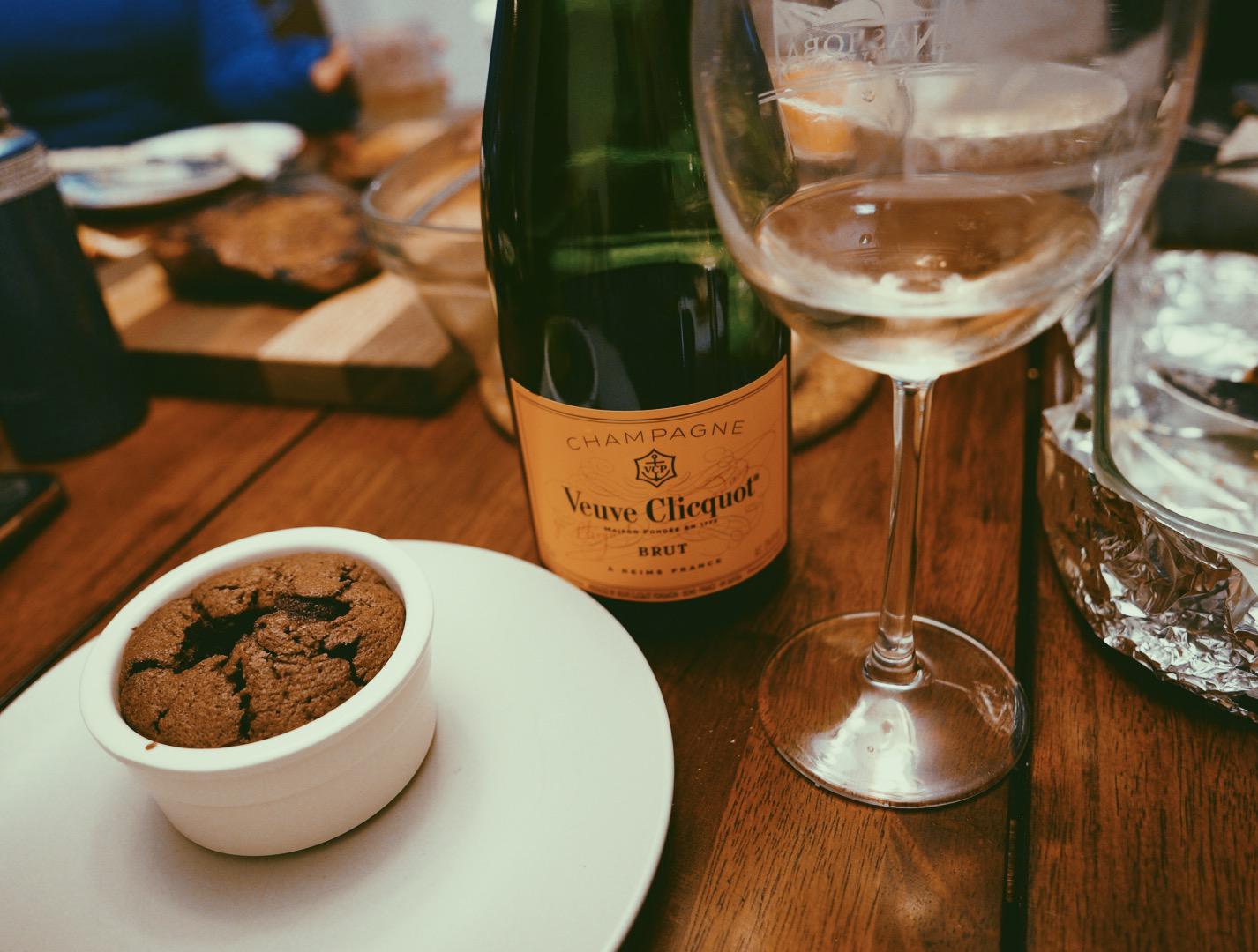 Veuve & Costco Choco Molten Cake. HAPPY NEW YEARS! r/wine
