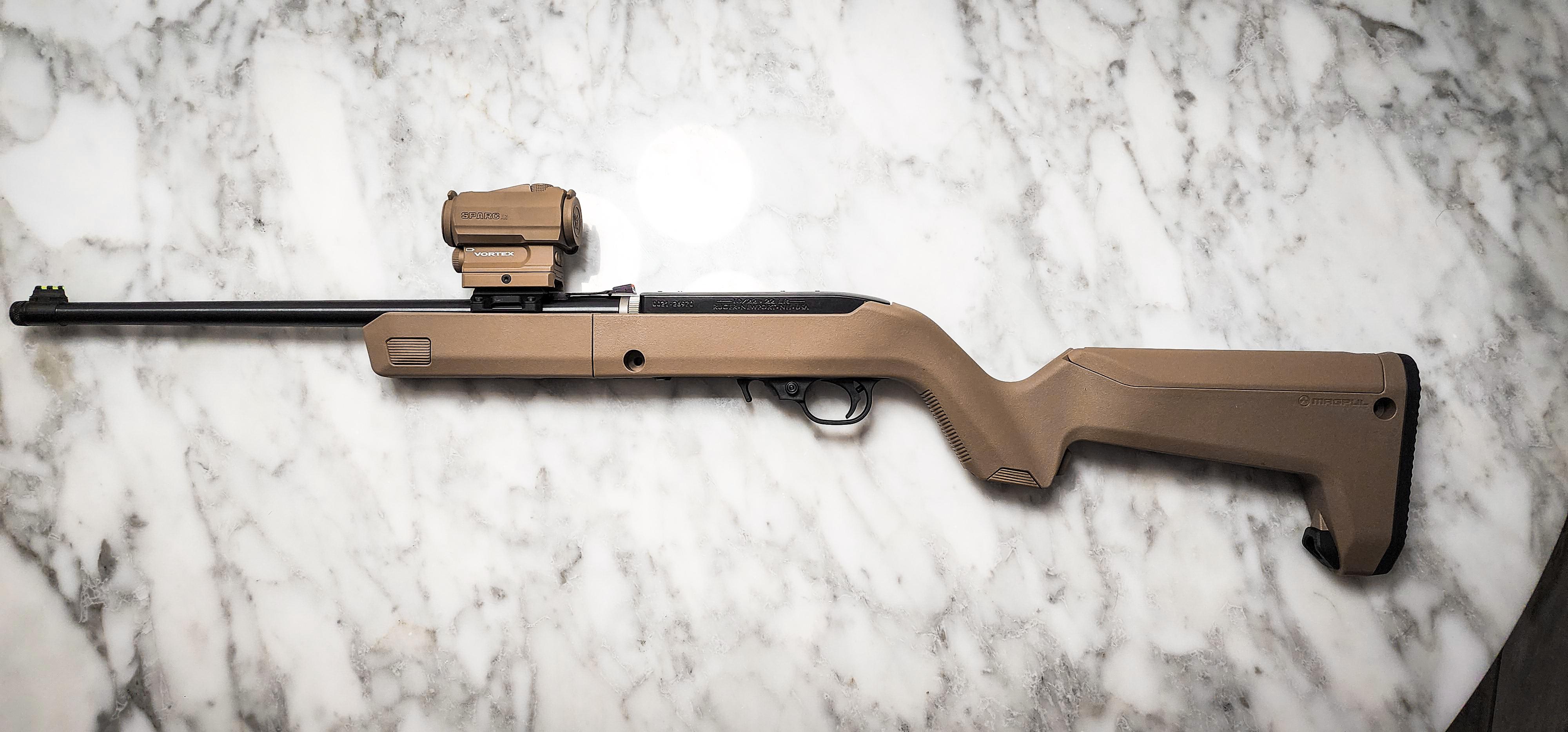 Backpacker, Magpul X22 mount, Vortex Sparc r/1022