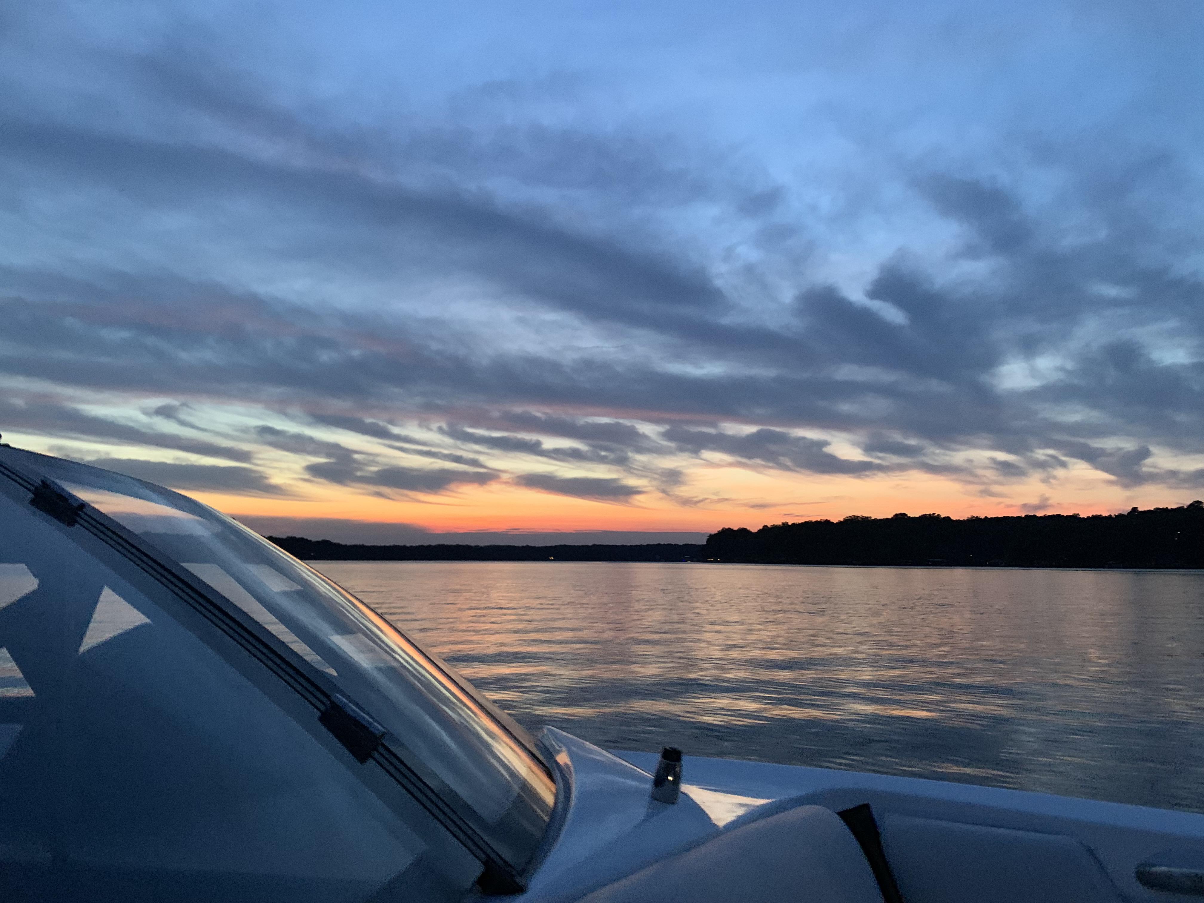 Boating at sunset, Lake Gaston NC r/SkyPorn