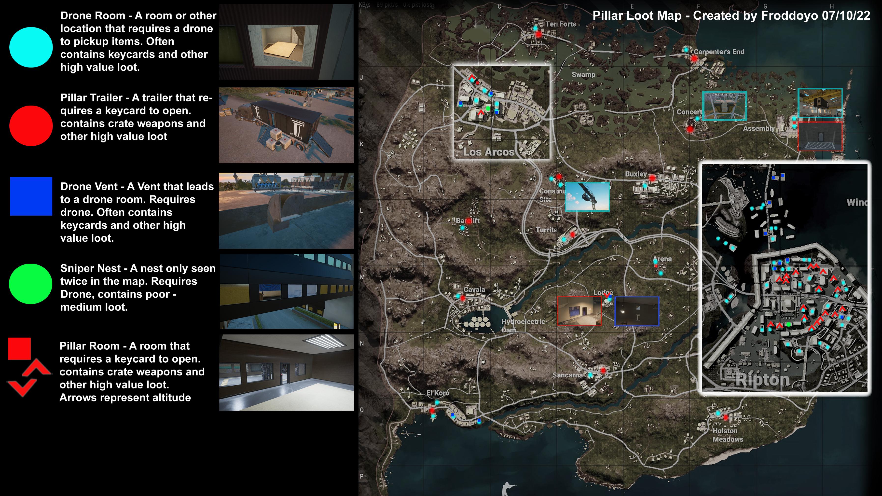 PUBG Deston Pillar Loot map 07/10/22 r/PUBATTLEGROUNDS