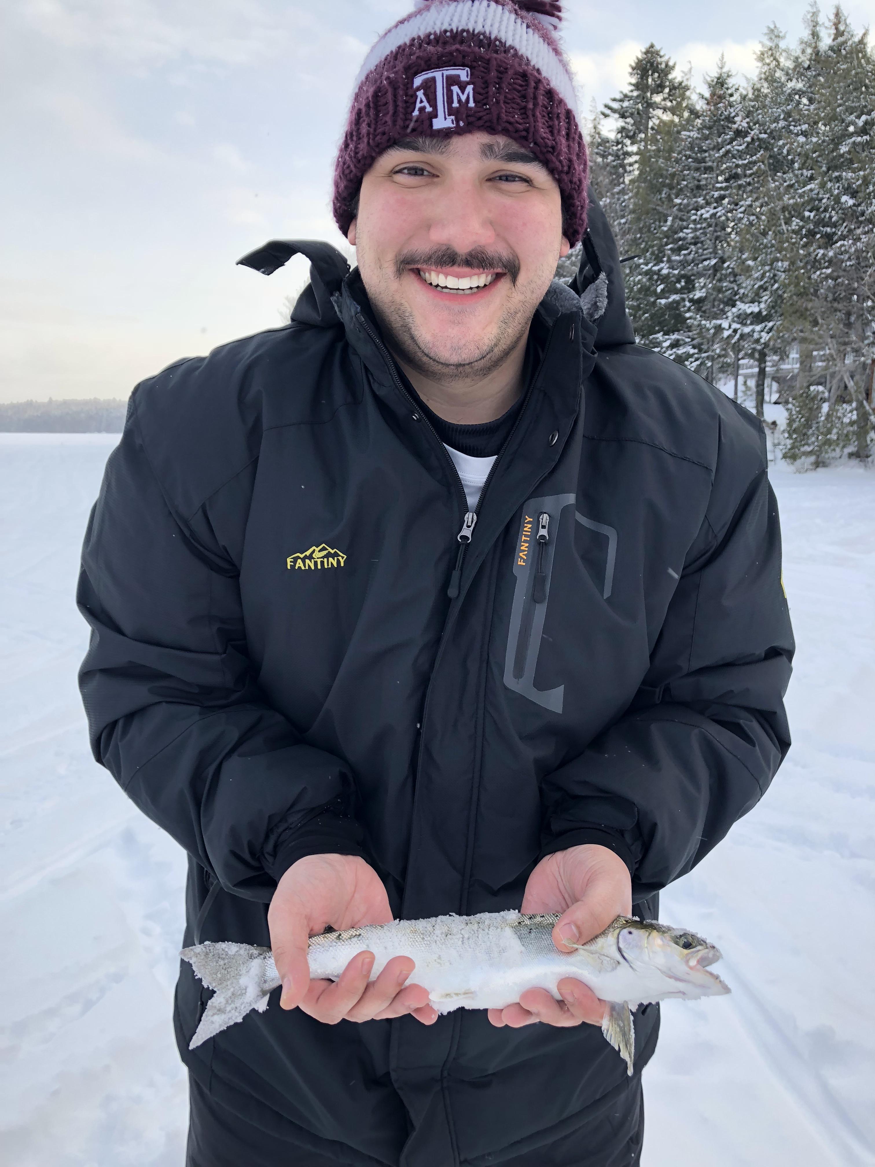 15” Salmon first time ice fishing in Maine r/Fishing