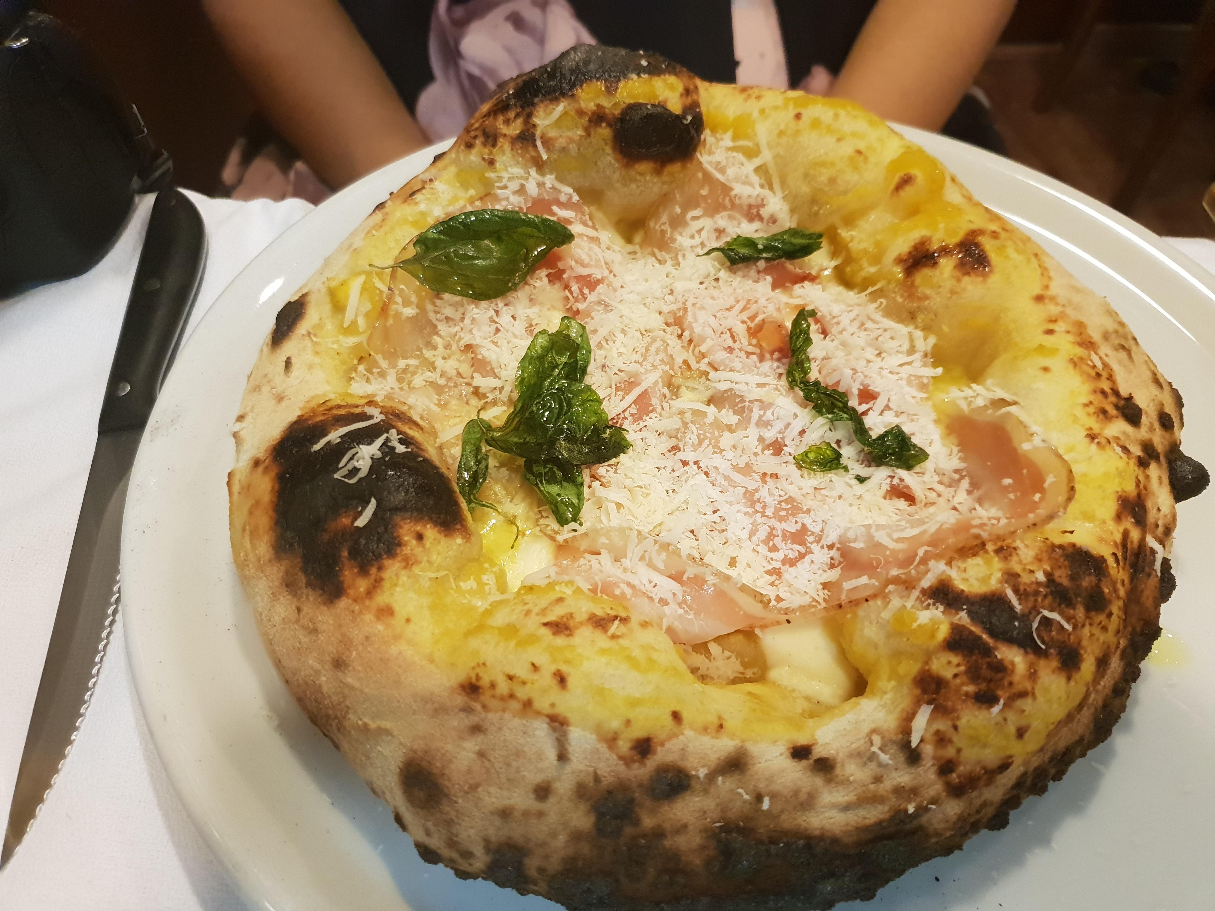 Yellow pizza with pork cheek, Piccolo Buco, Rome r/Pizza