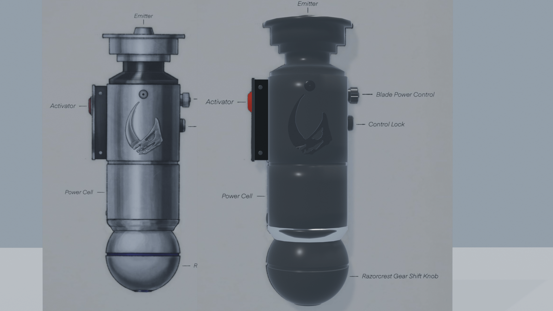 Progress since yesterday on the child's lightsaber. original art from