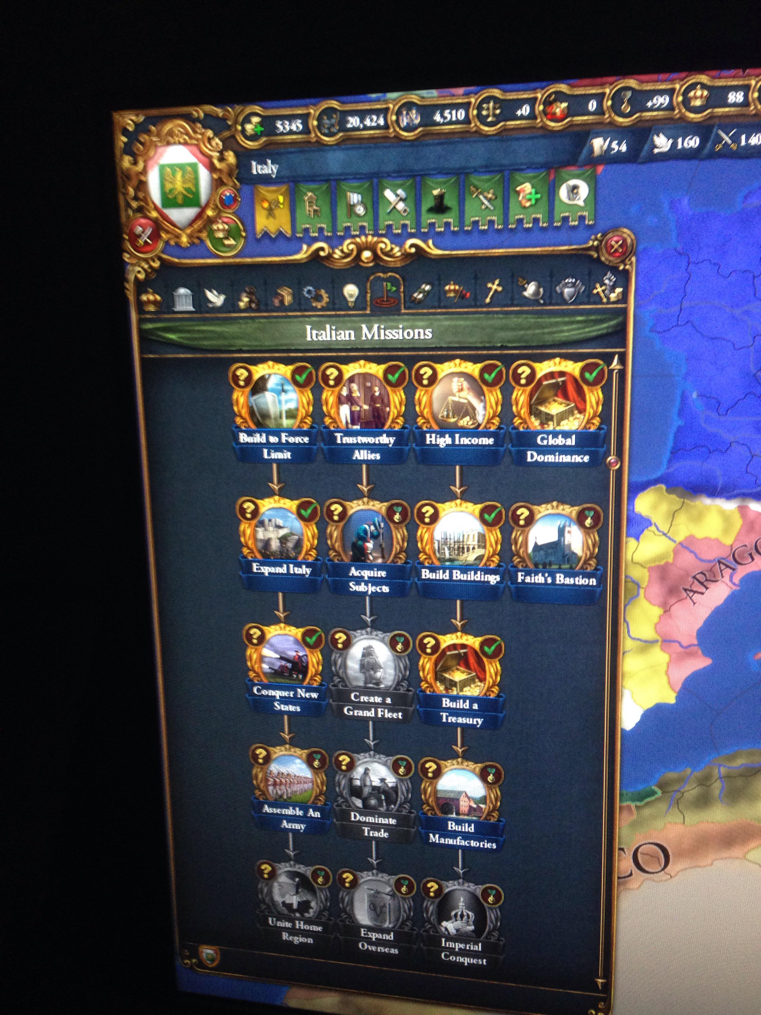 Just formed Italy but I don't have unique missions. Why? I clicked the