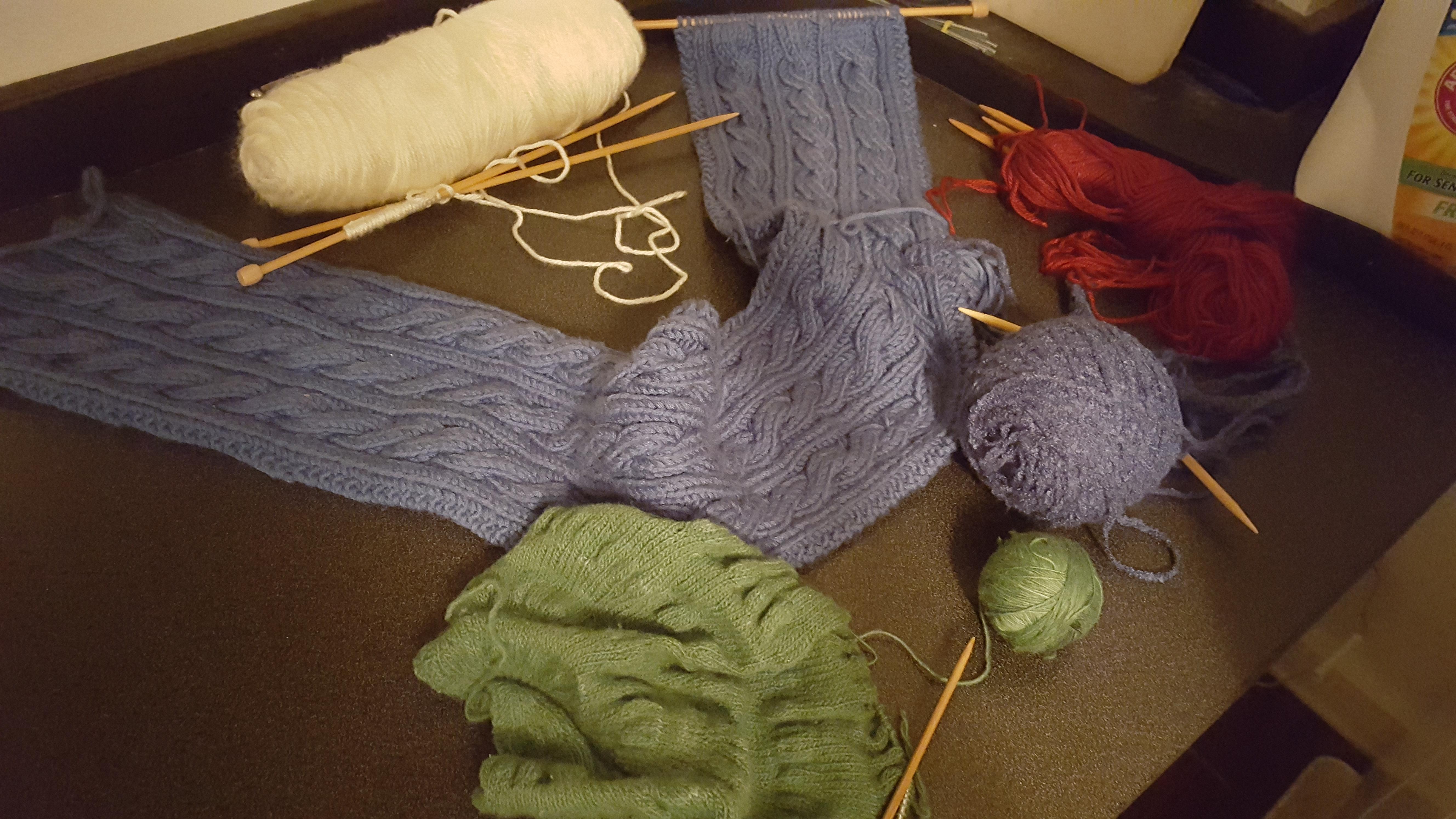 Cat peed all over my knitting bag. Can I somehow wash these unfinished