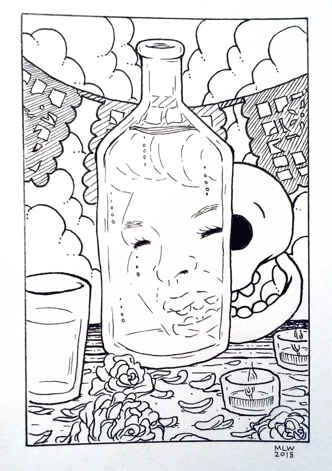 day 18 bottle ofrenda r/drawing