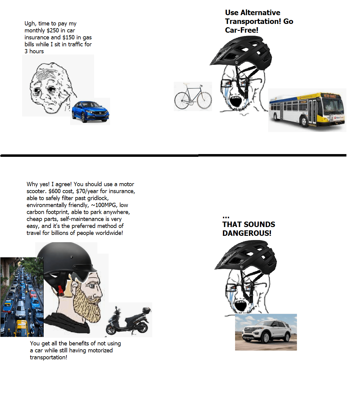 Trying to talk about the benefits of scooter commuting be like r