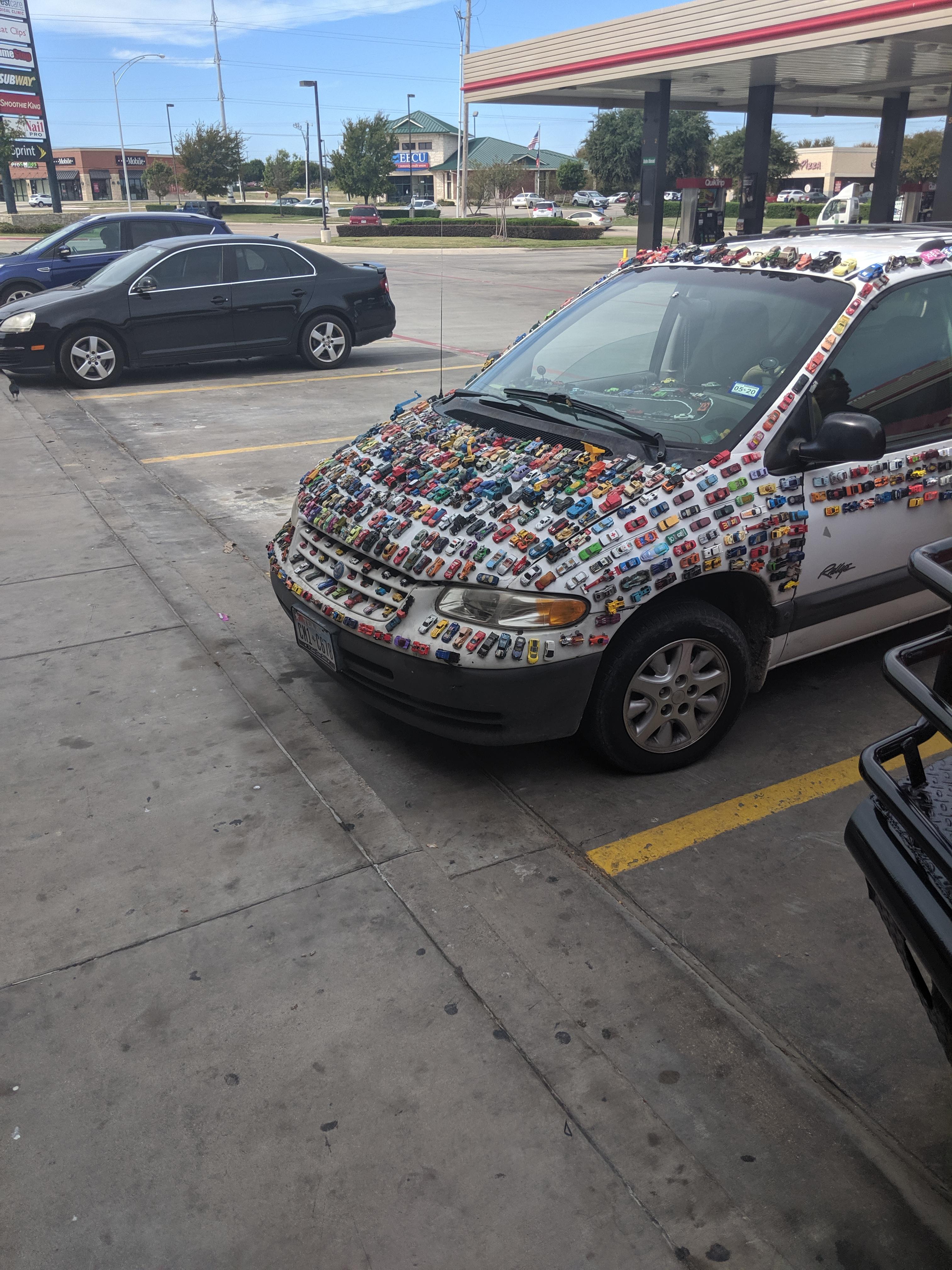 Yo Dawg, we heard you like cars, so we glued cars to your car so you