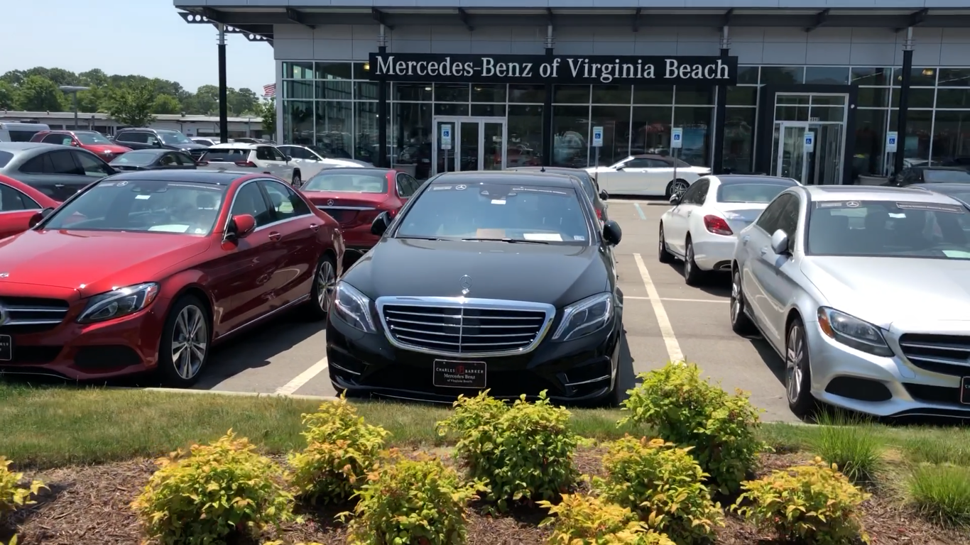 "A photo of a Mercedes Benz car dealership, in Virginia Beach, VA... from the summer of 2019
