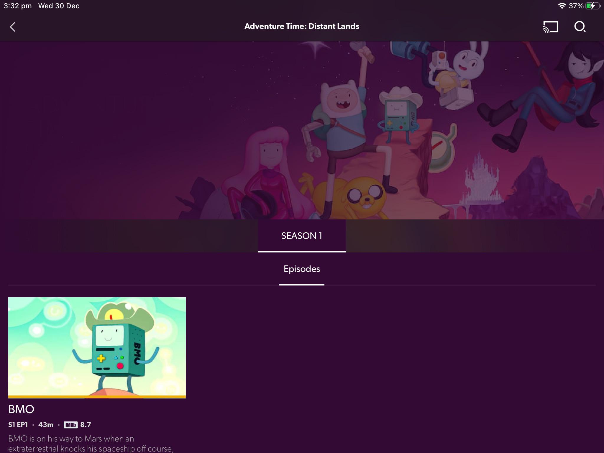 for some reason i only have the first episode of Adventure Time