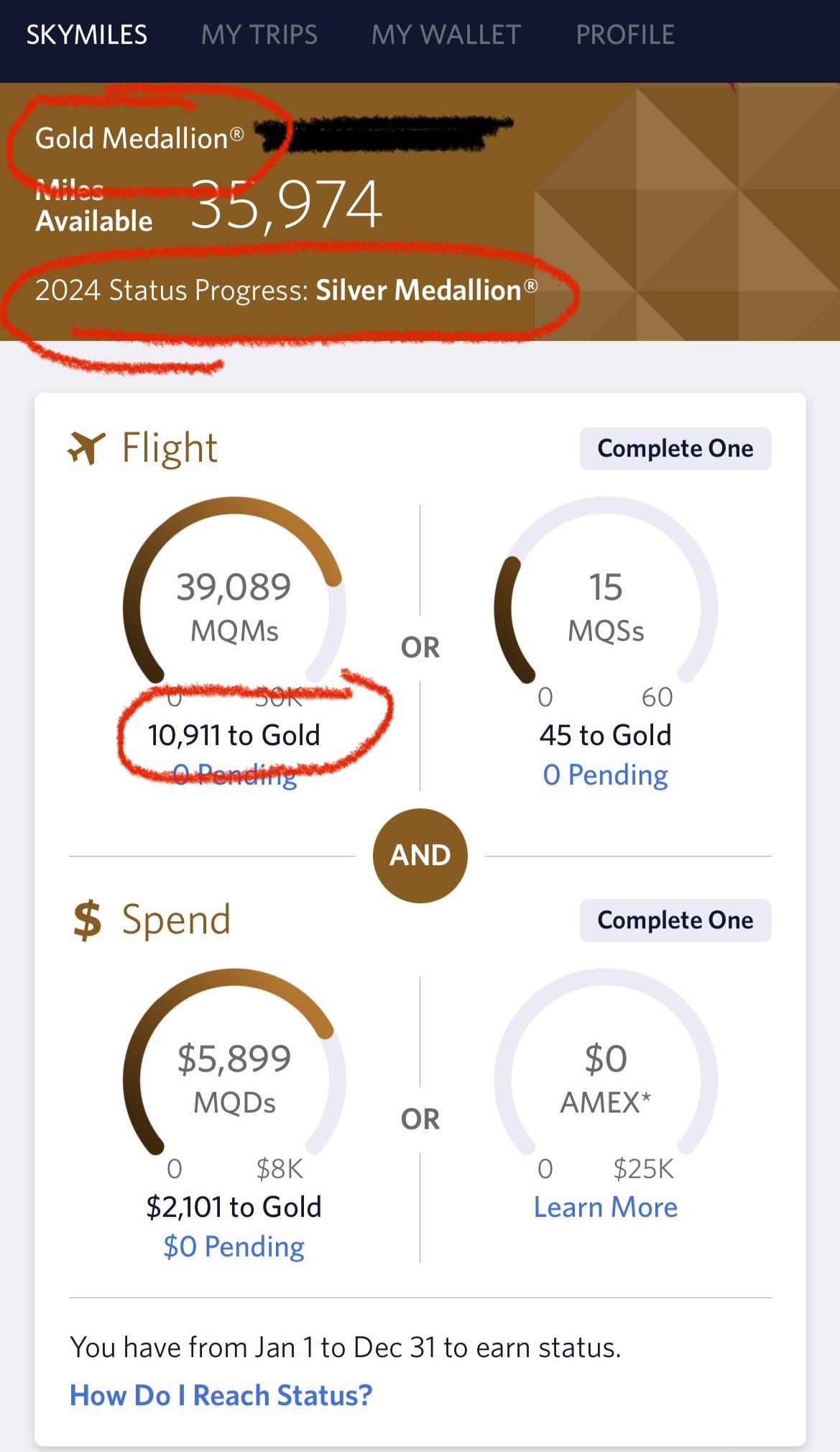 Medallion status wrong? r/delta