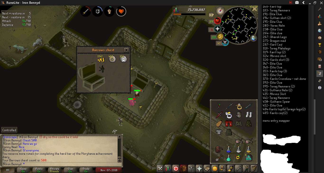 Barrows Chest 500 completed my Verac's Set... what a crazy surprise